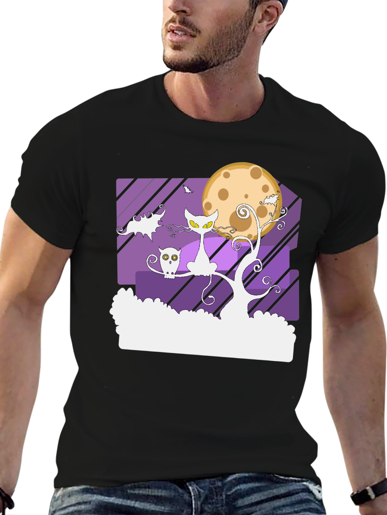 Halloween Cat & Owl T-Shirt
