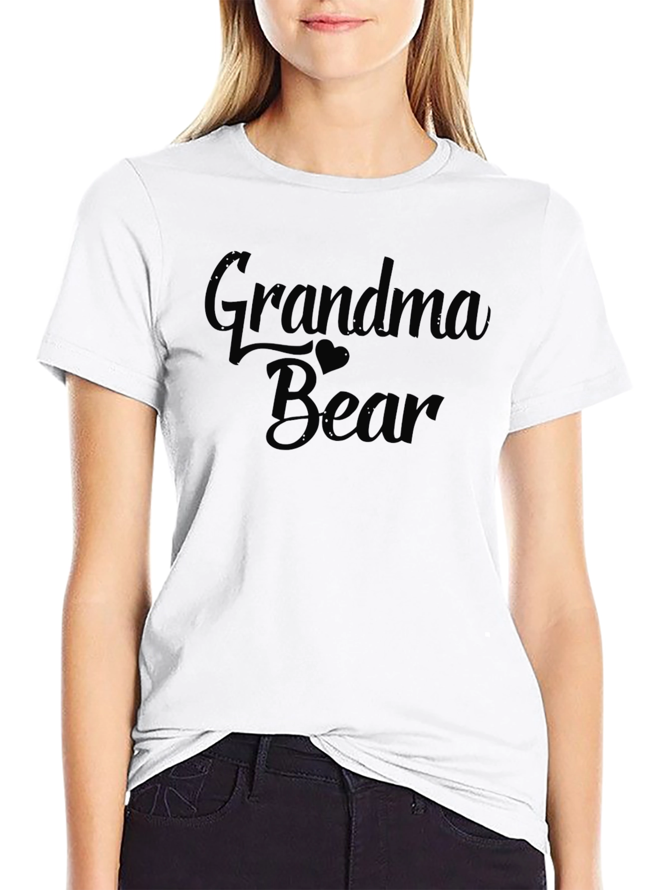 Grandma Bear Black T-Shirt - Family Love