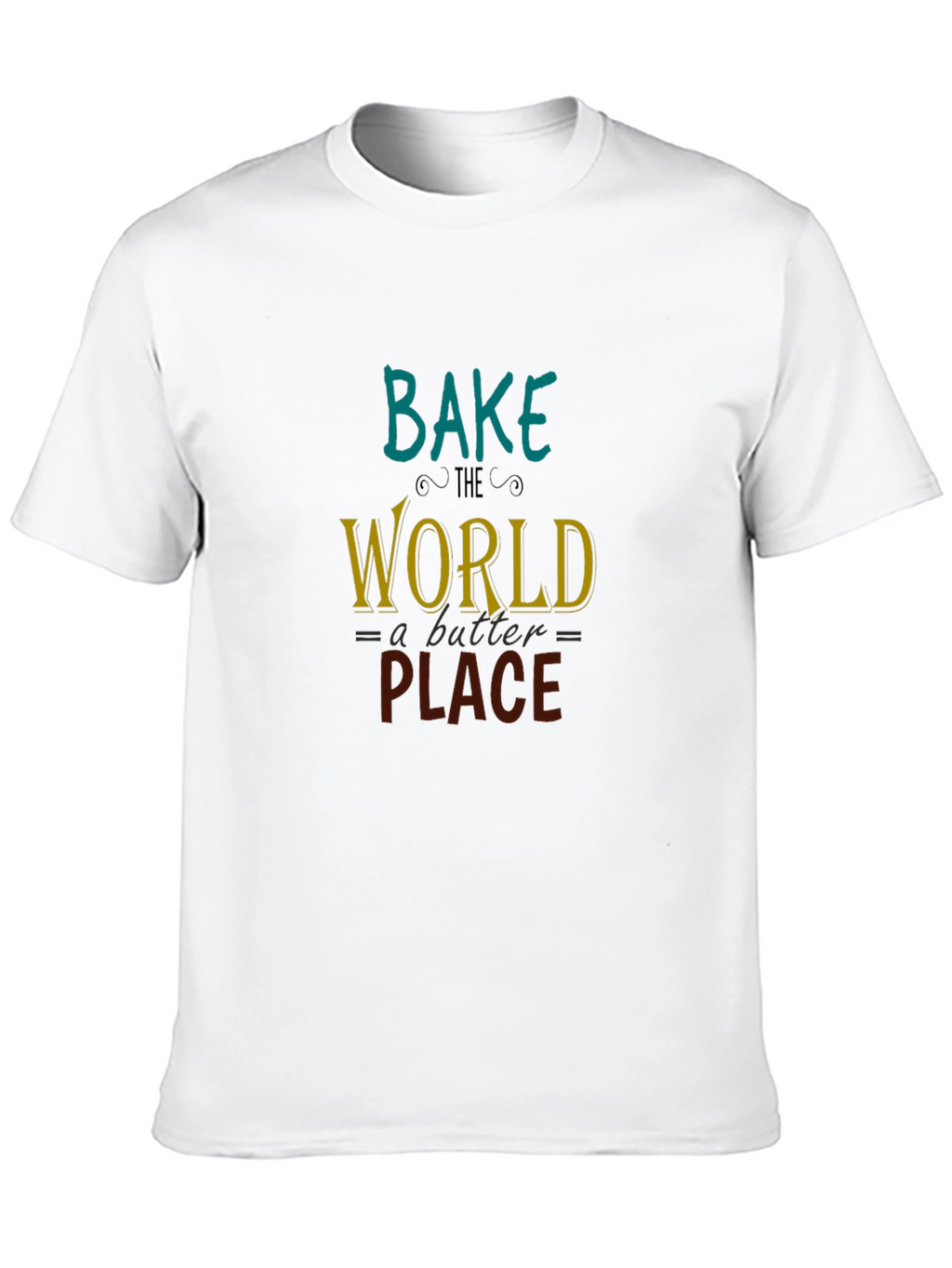 Bake the World T-Shirt: Black Cotton Tee