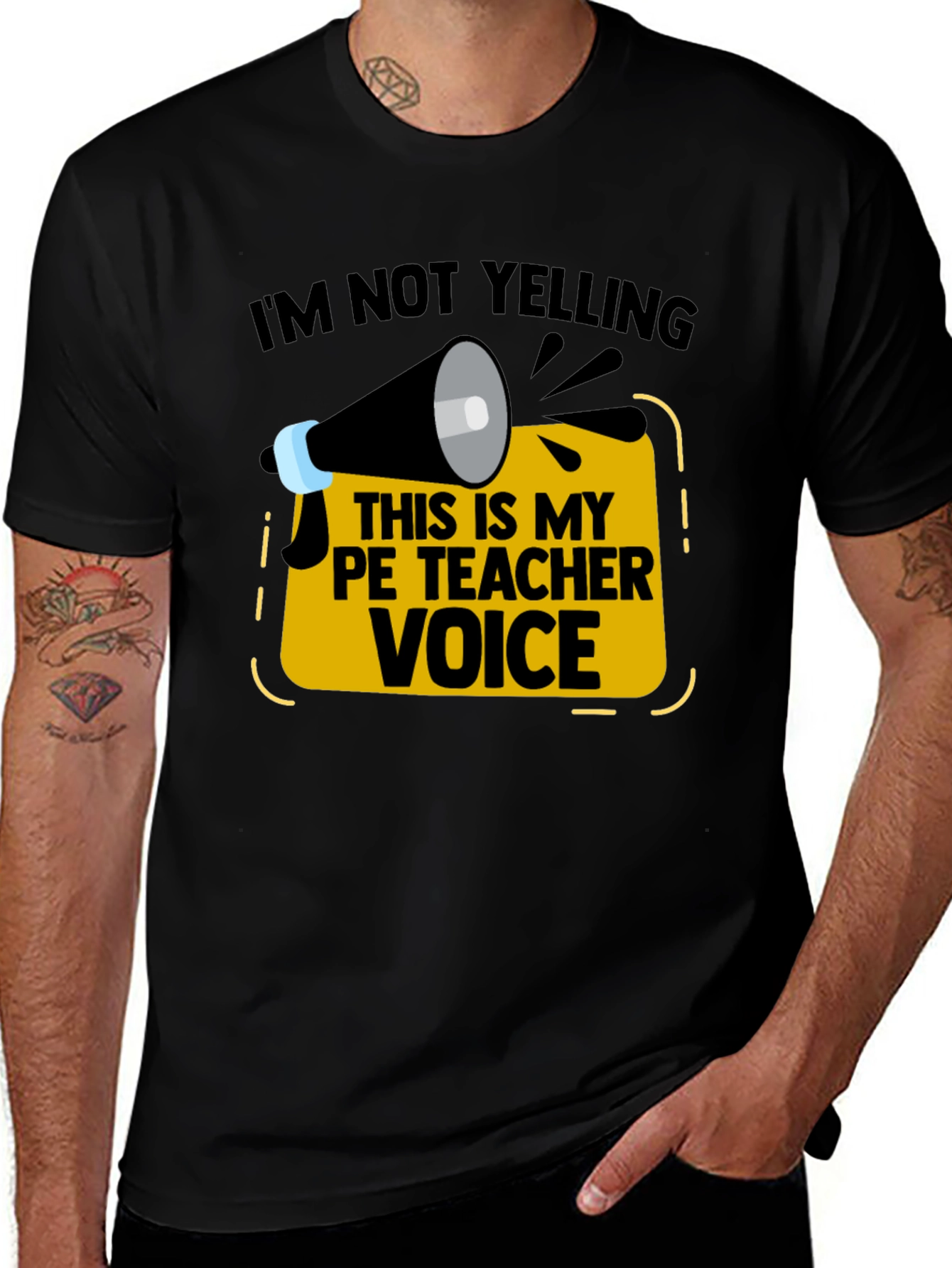 PE Teacher Voice Graphic Tee - Funny Phys Ed T-Shirt