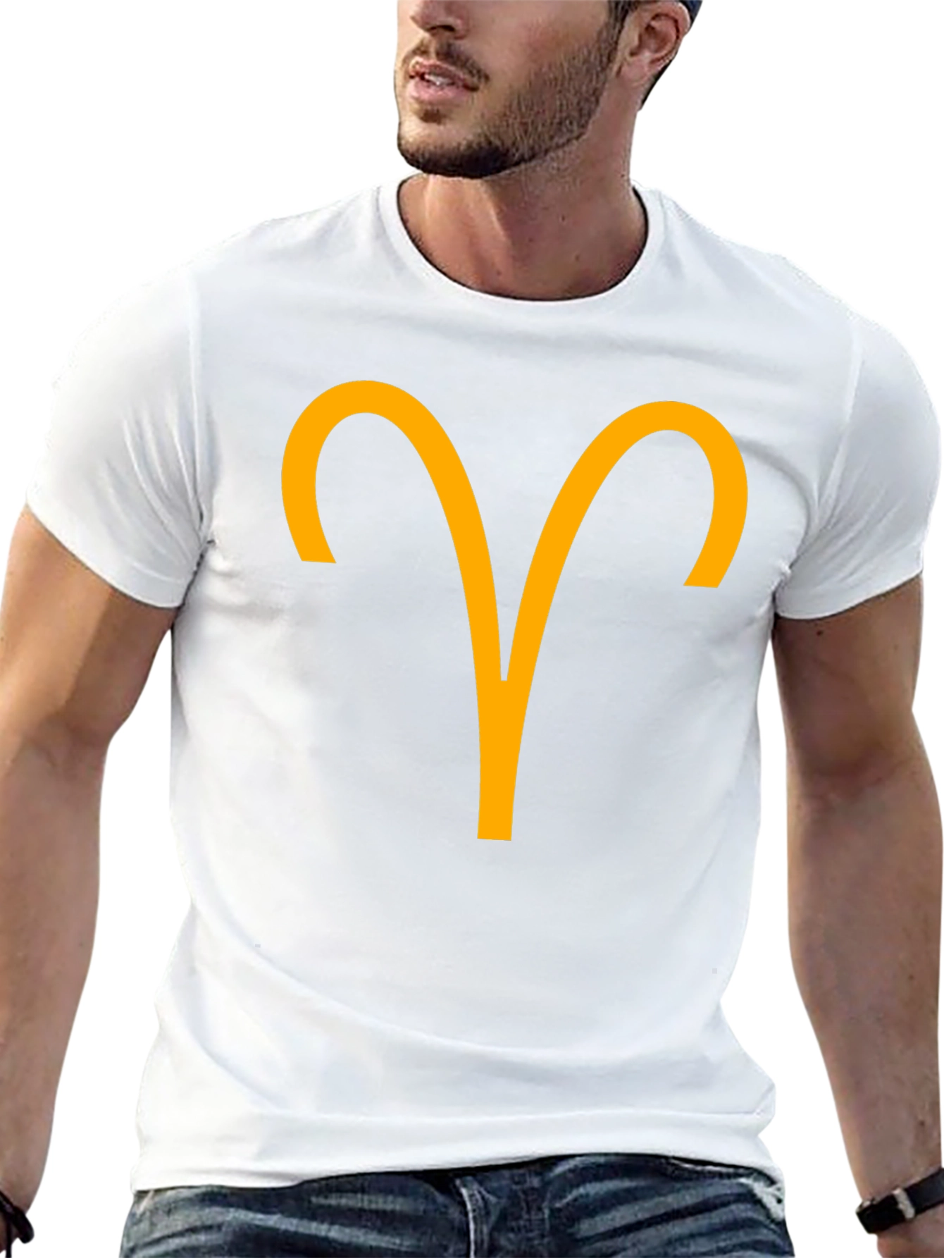 Aries Zodiac Sign Graphic T-Shirt - Black