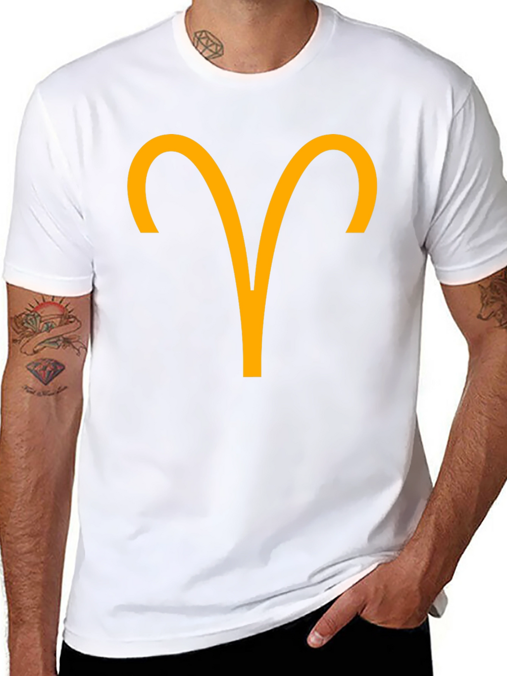 Aries Zodiac Sign Graphic T-Shirt - Black