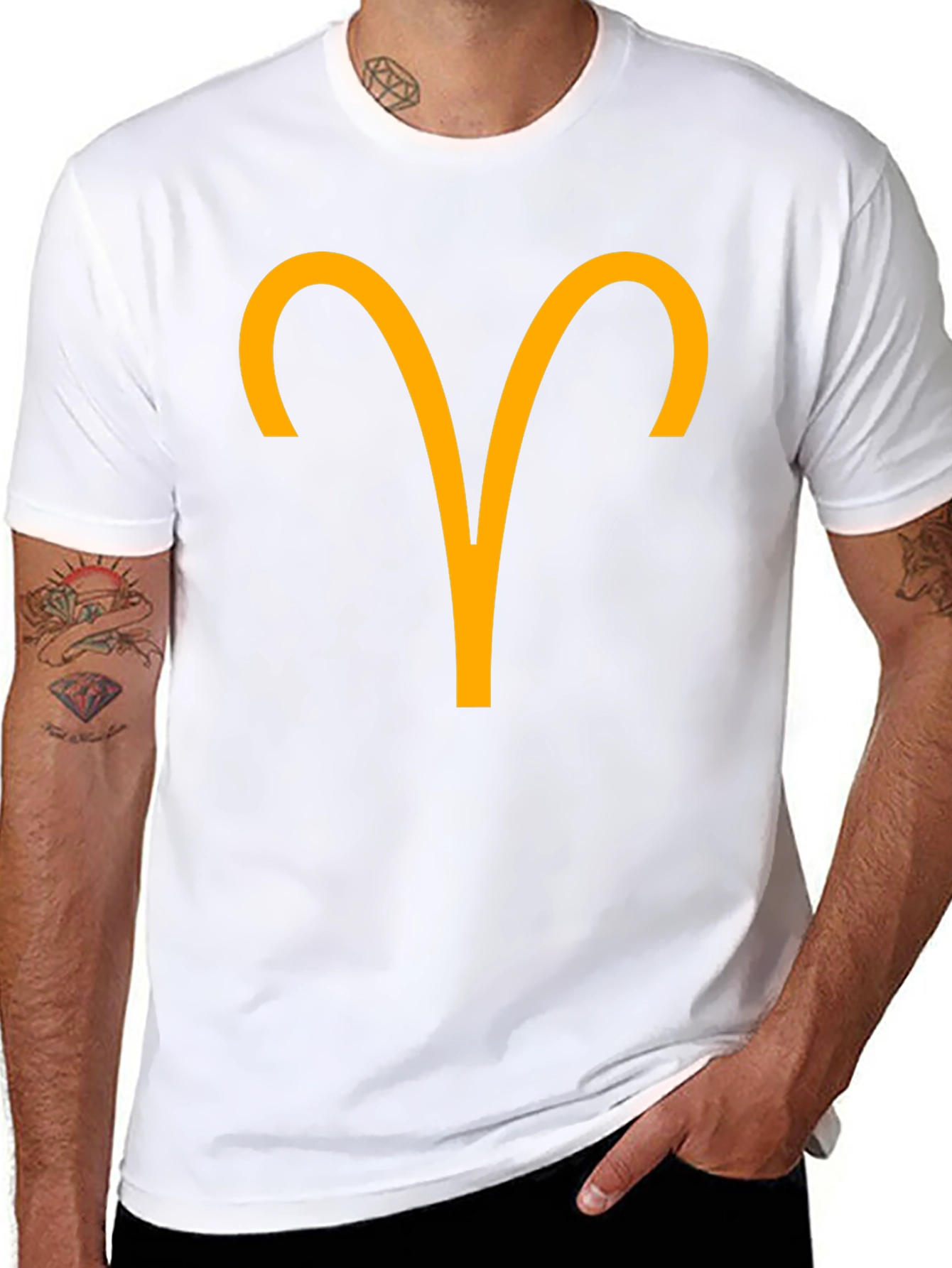 Aries Zodiac Sign Graphic T-Shirt - Black