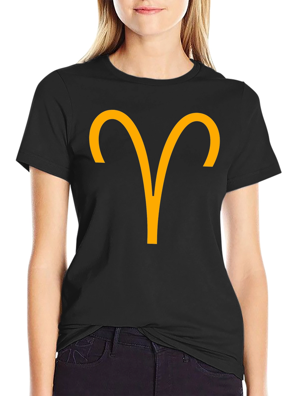 Aries Zodiac Sign Graphic T-Shirt - Black