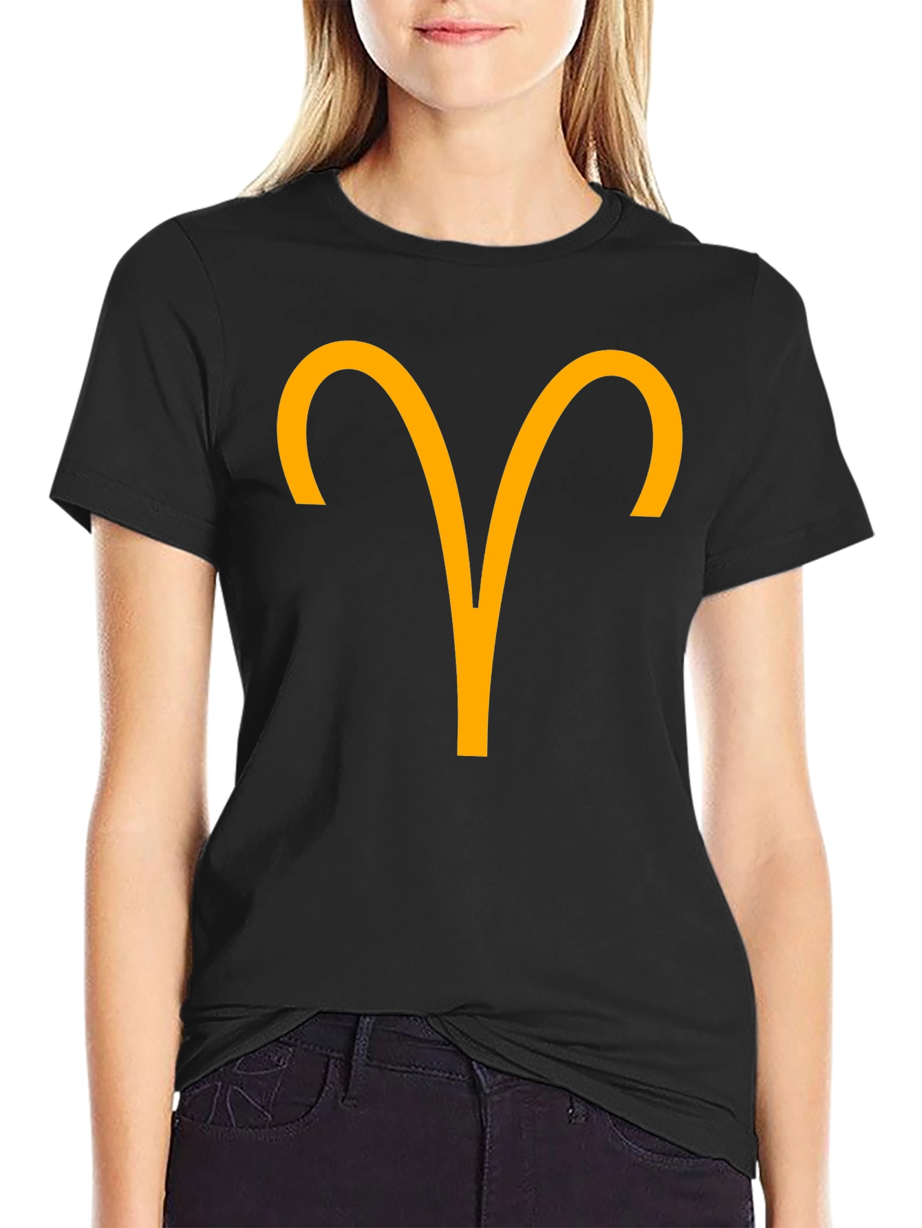 Aries Zodiac Sign Graphic T-Shirt - Black
