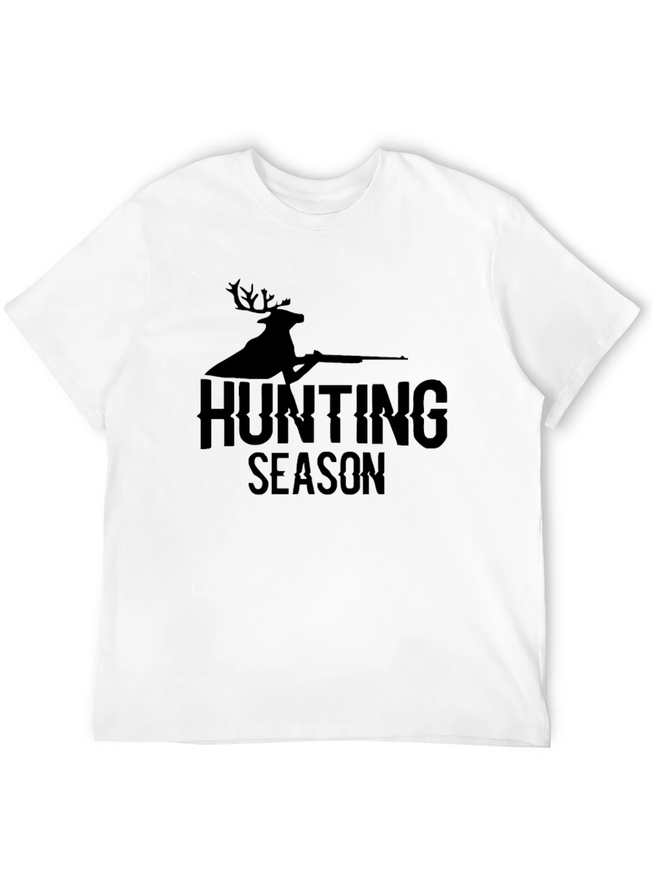 Hunting Season T-Shirt Deer Rifle Graphic Print Black