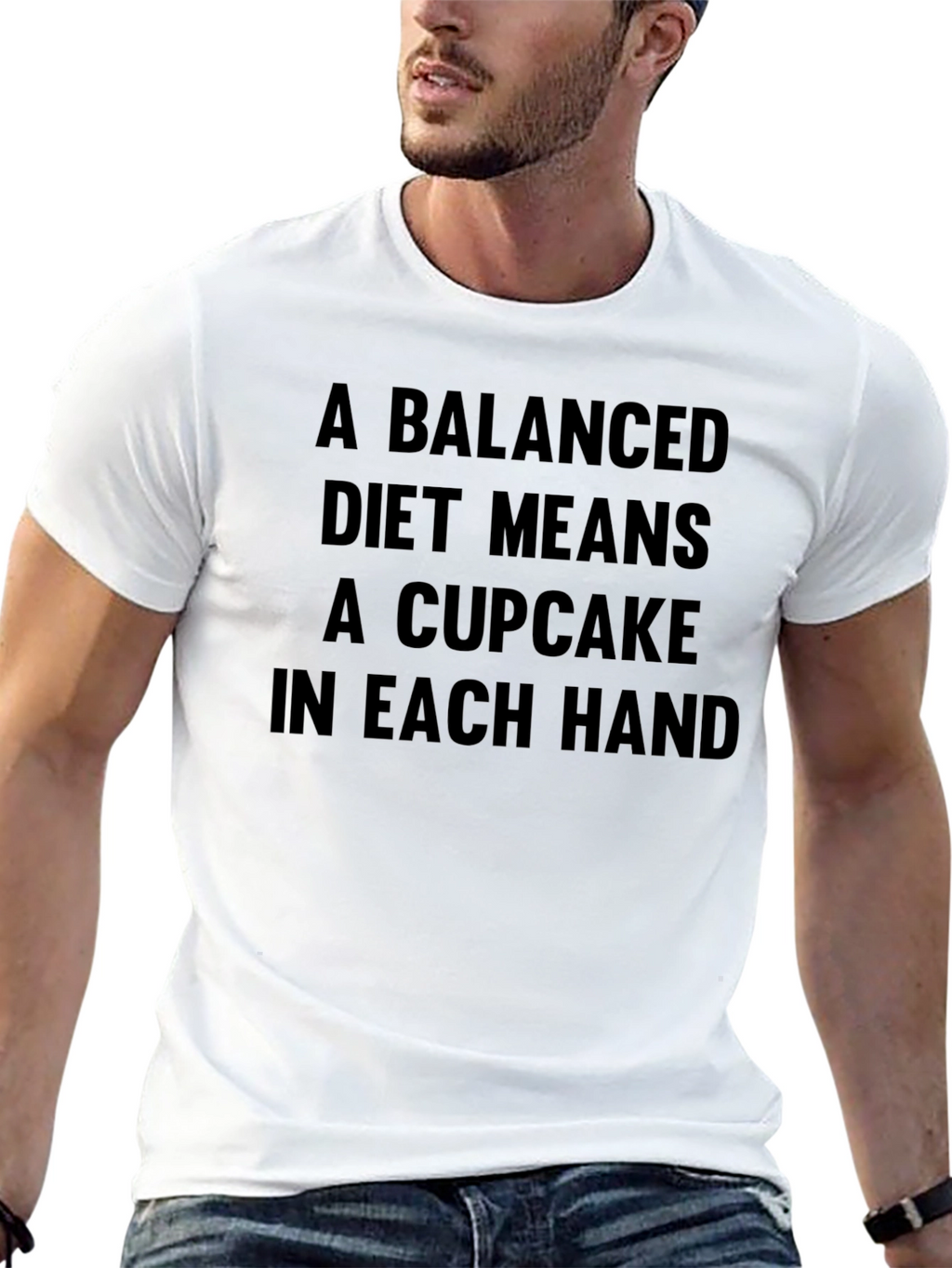 Balanced Diet Cupcake T-Shirt - Funny Foodie Tee