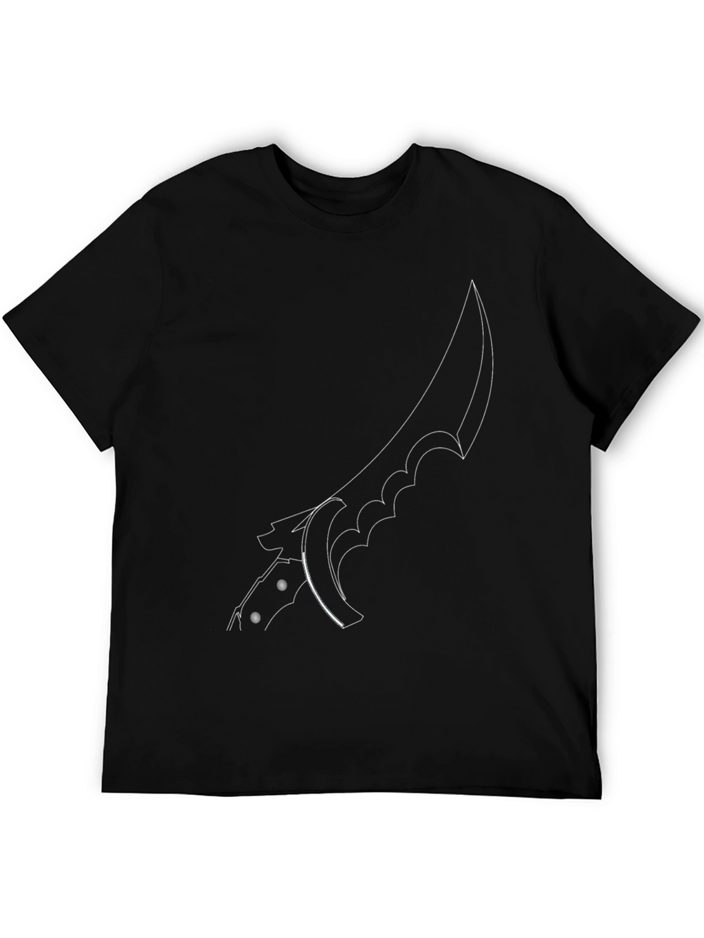 Edgy Knife Graphic Tee - Black Cotton Shirt