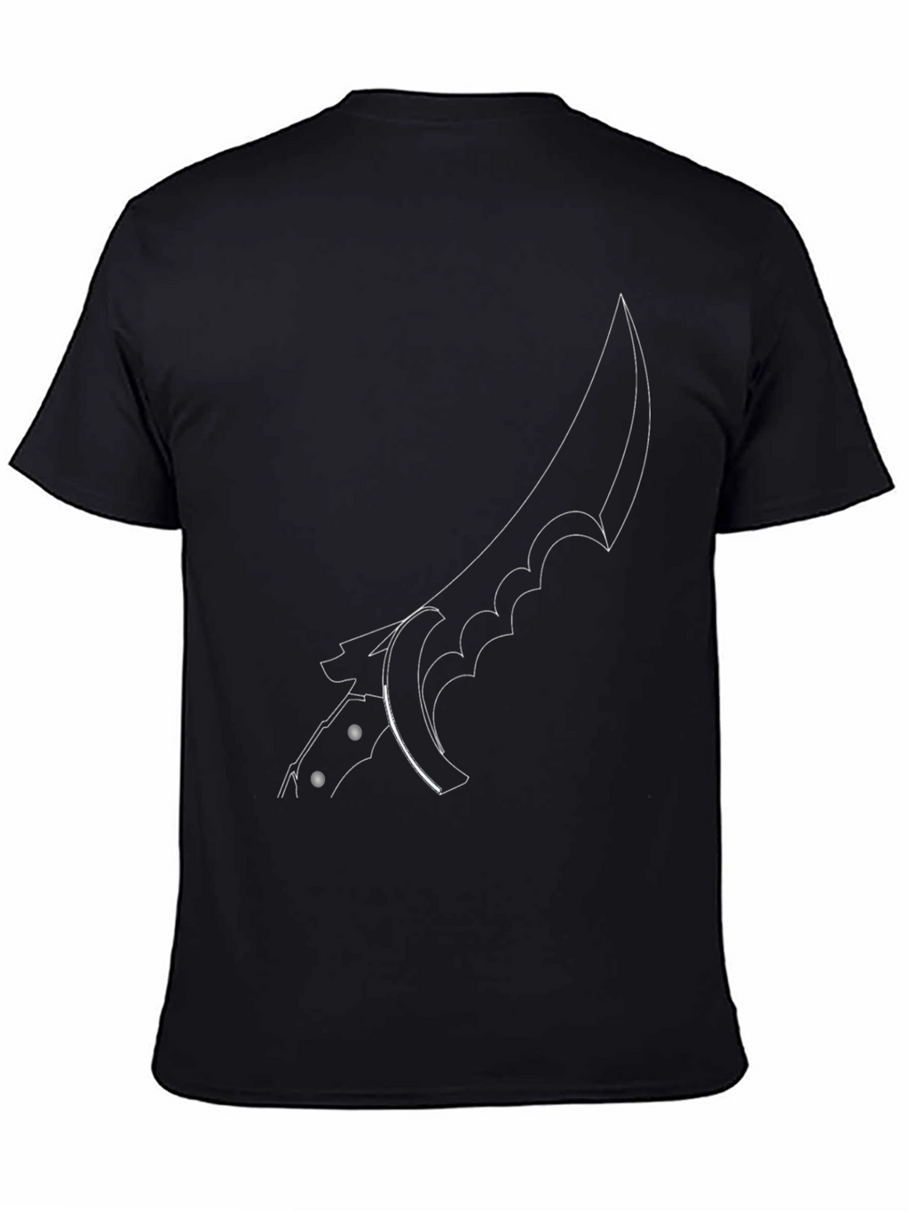 Edgy Knife Graphic Tee - Black Cotton Shirt
