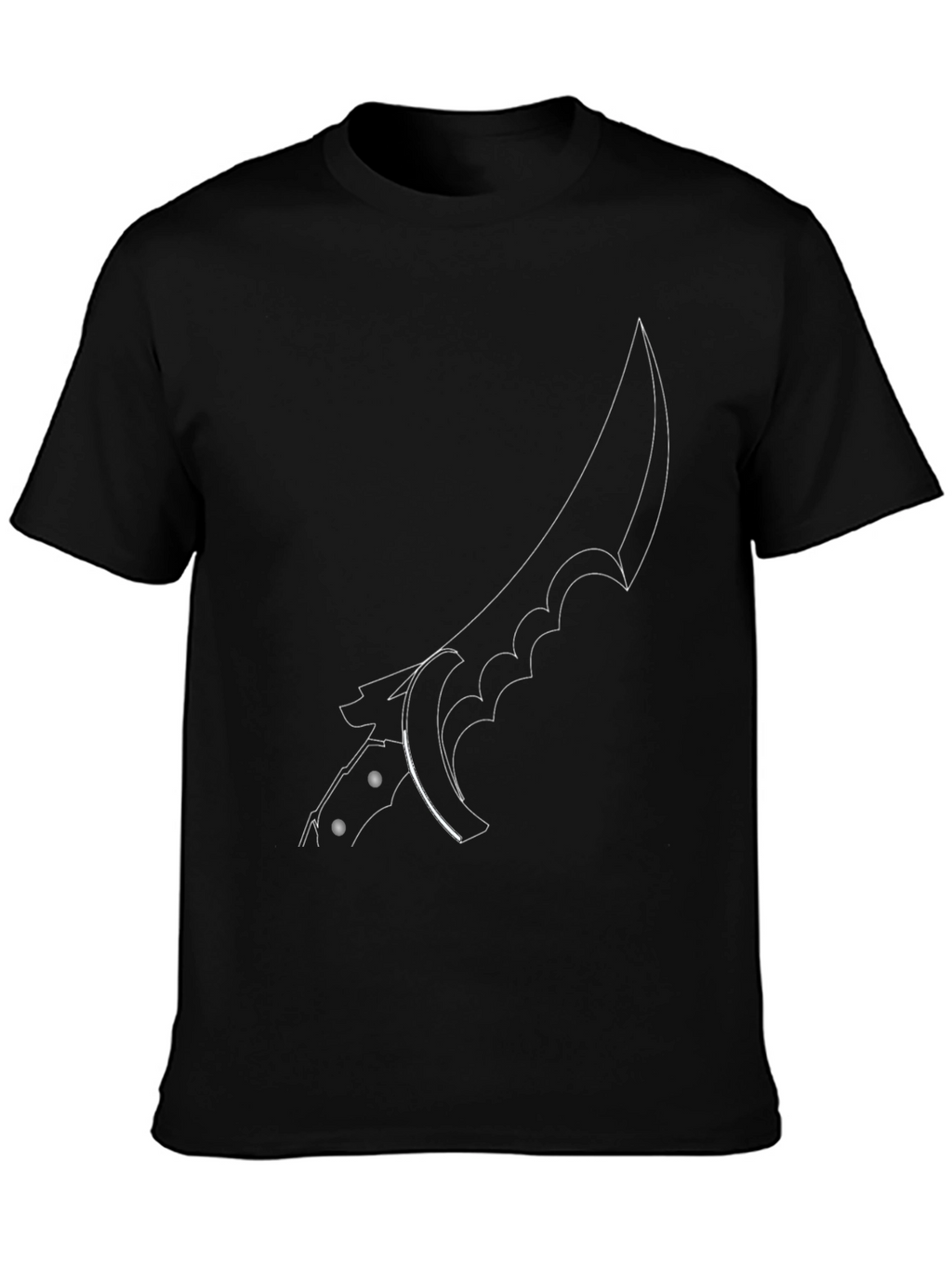 Edgy Knife Graphic Tee - Black Cotton Shirt