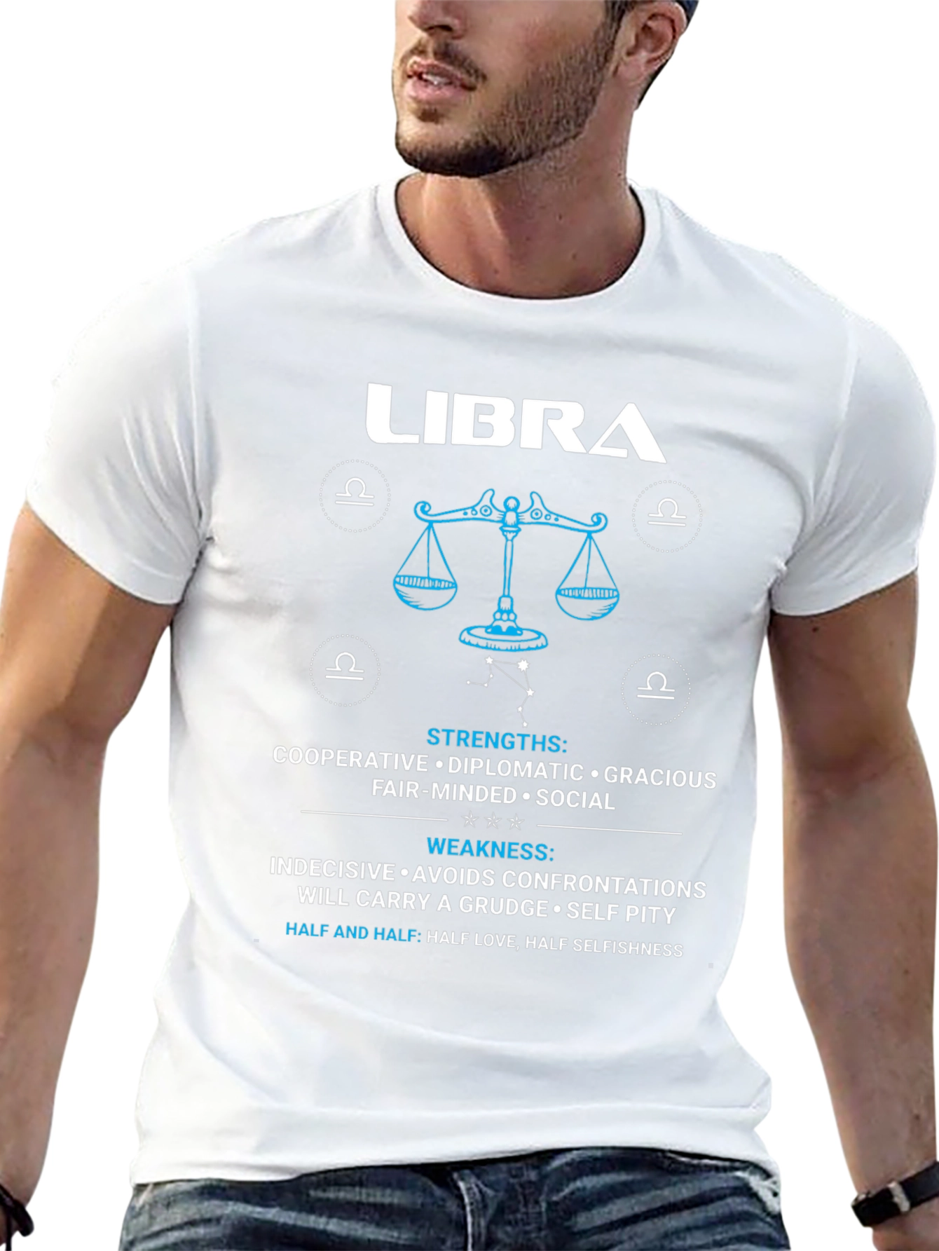 Libra Zodiac Sign Strengths & Weaknesses Graphic T-Shirt