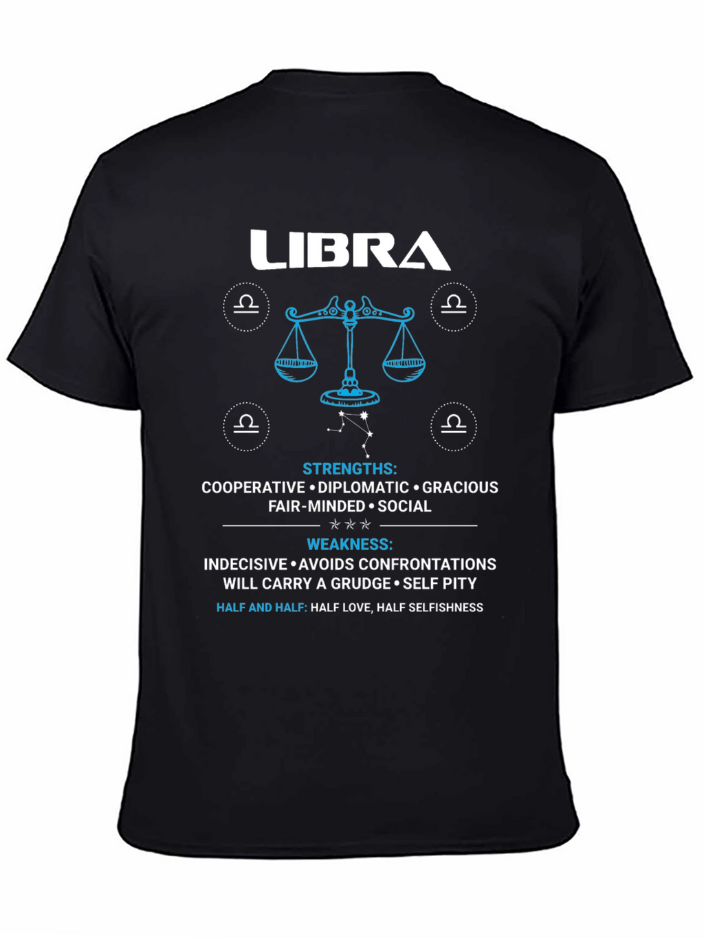 Libra Zodiac Sign Strengths & Weaknesses Graphic T-Shirt