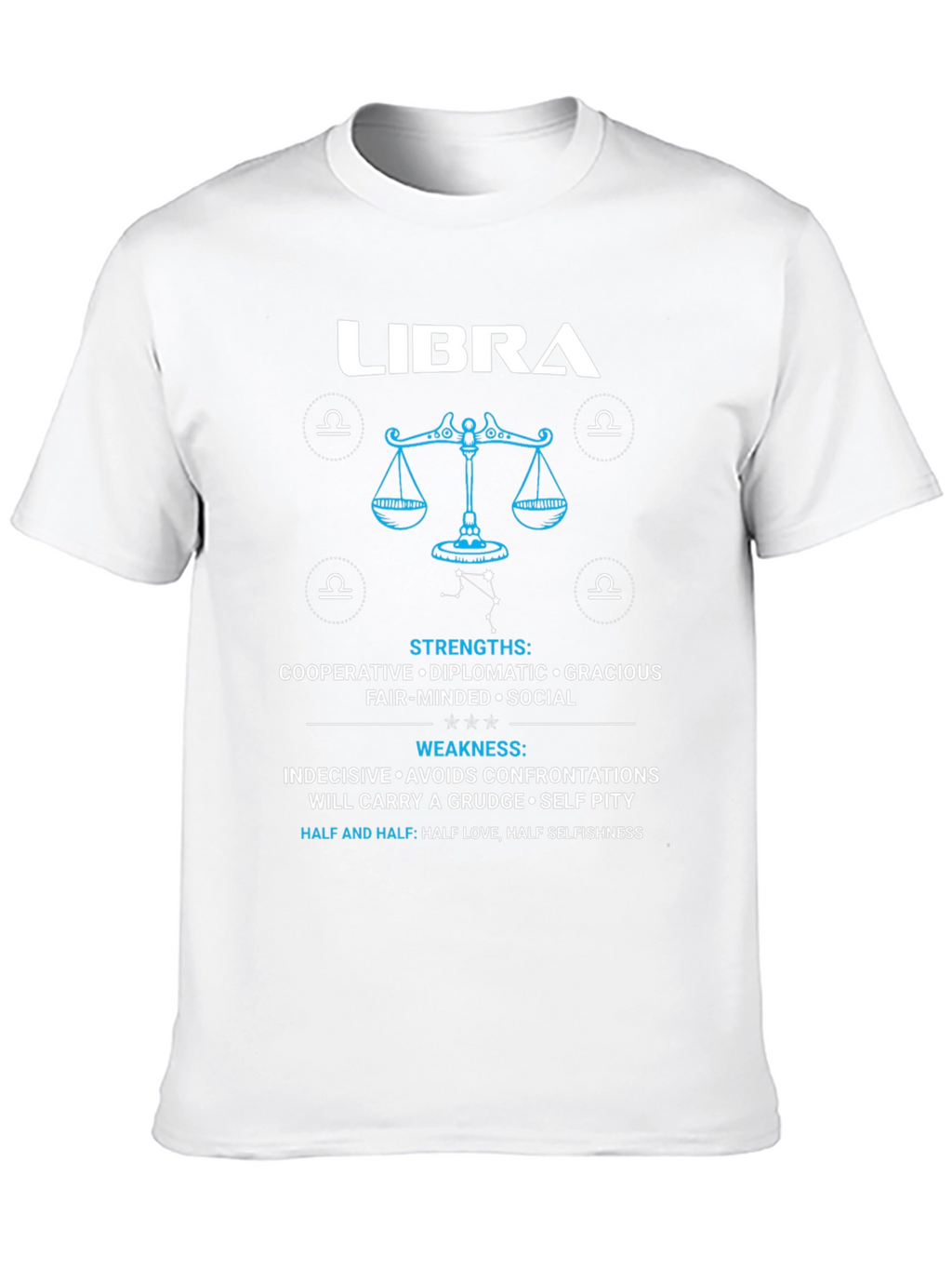 Libra Zodiac Sign Strengths & Weaknesses Graphic T-Shirt