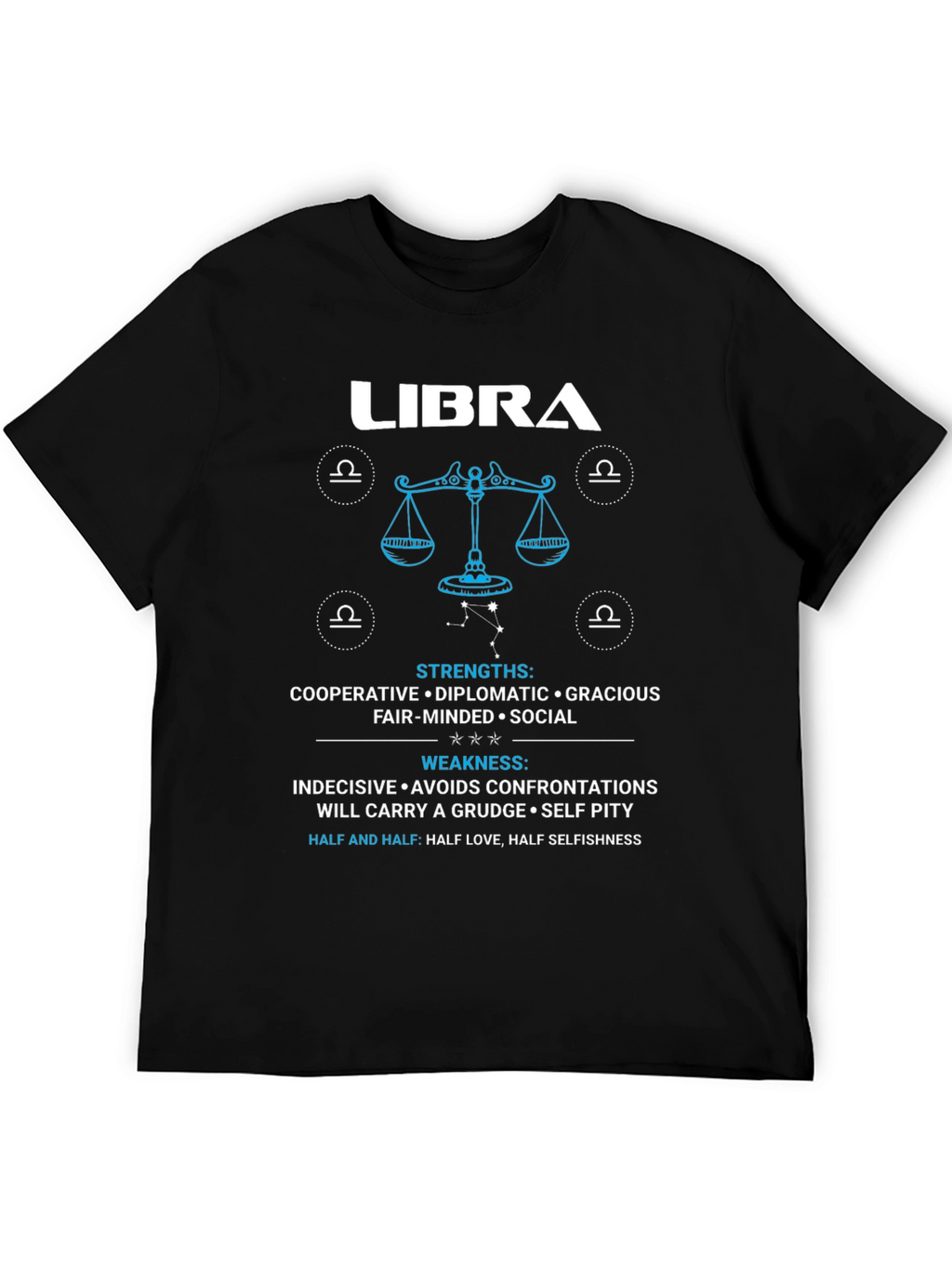 Libra Zodiac Sign Strengths & Weaknesses Graphic T-Shirt