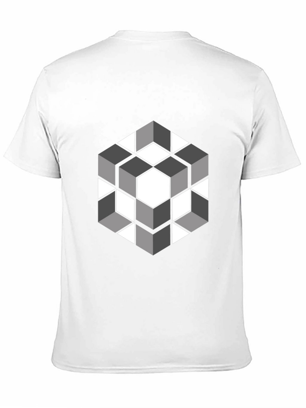 Geometric Cube Graphic Tee - Modern Style