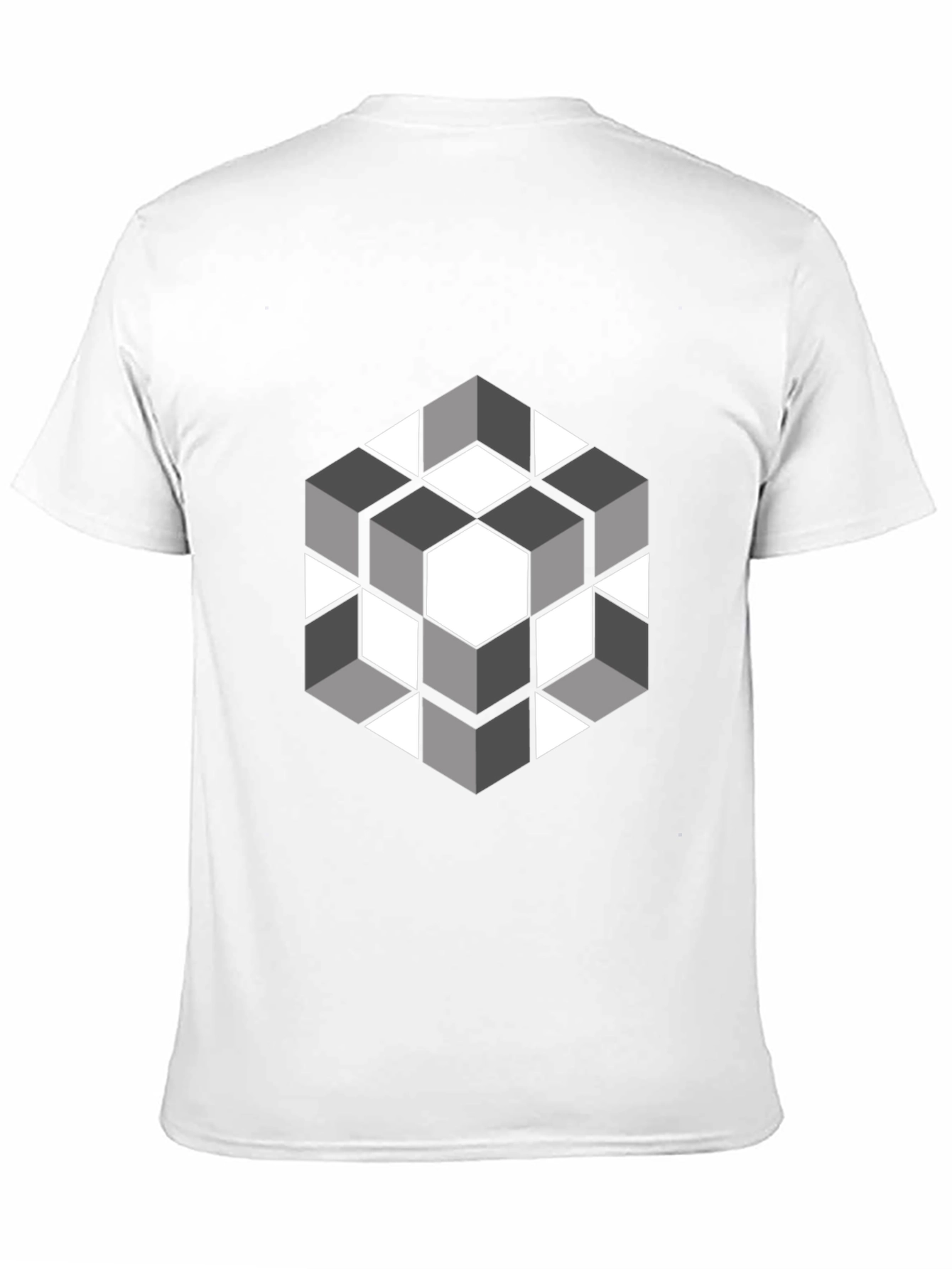 Geometric Cube Graphic Tee - Modern Style