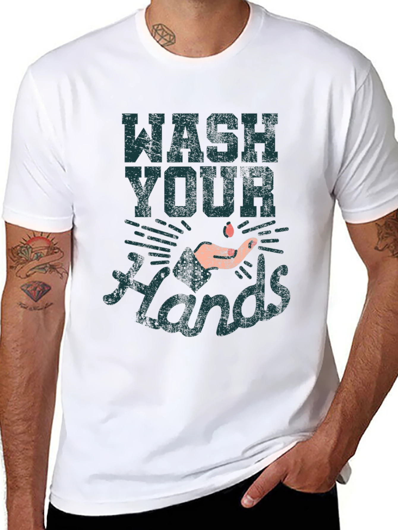 Wash Your Hands Graphic Print T-Shirt