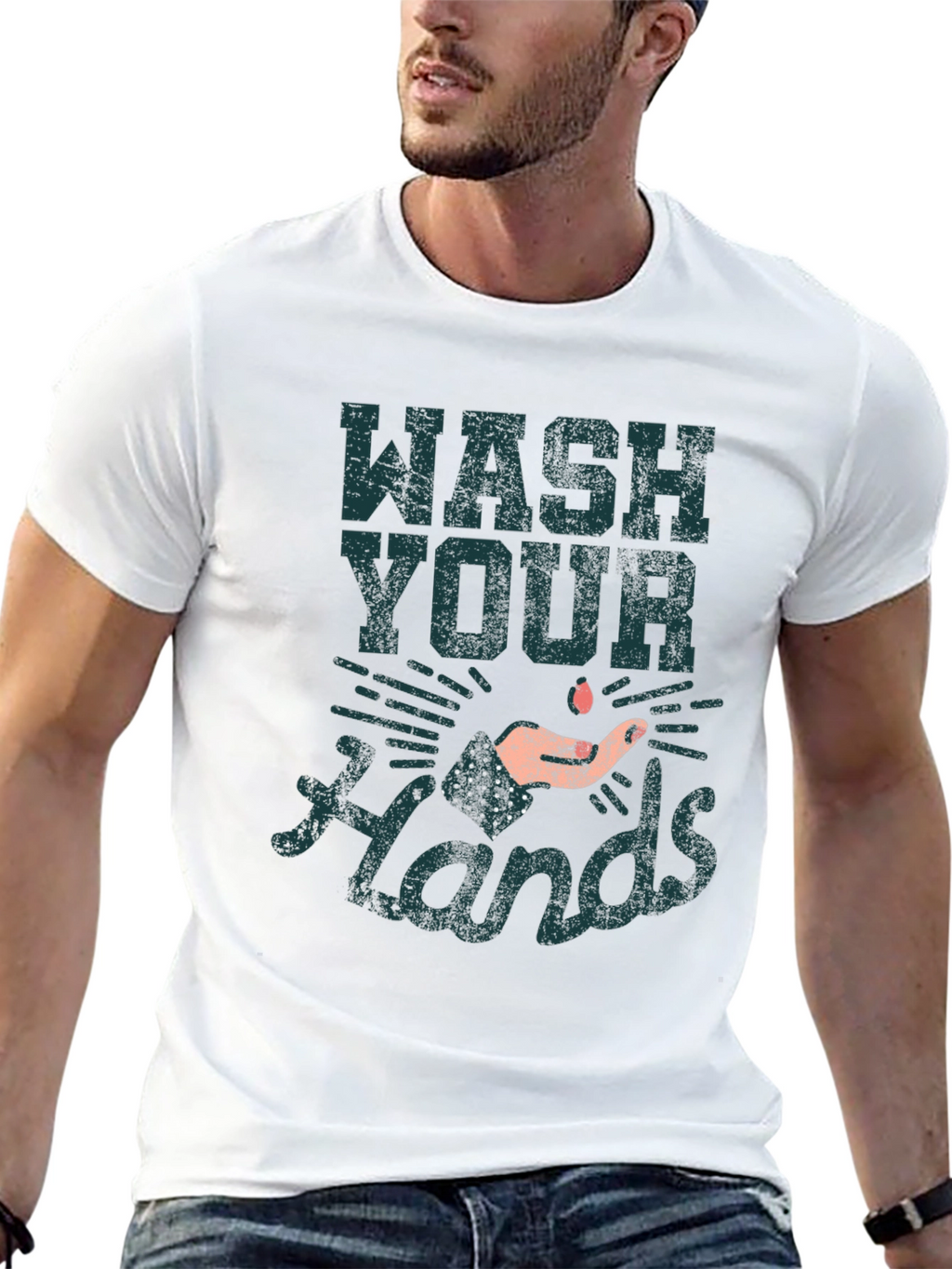 Wash Your Hands Graphic Print T-Shirt
