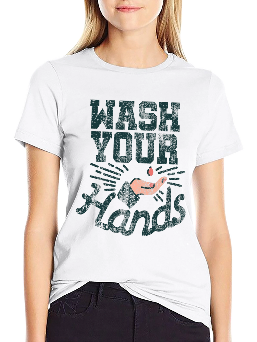 Wash Your Hands Graphic Print T-Shirt