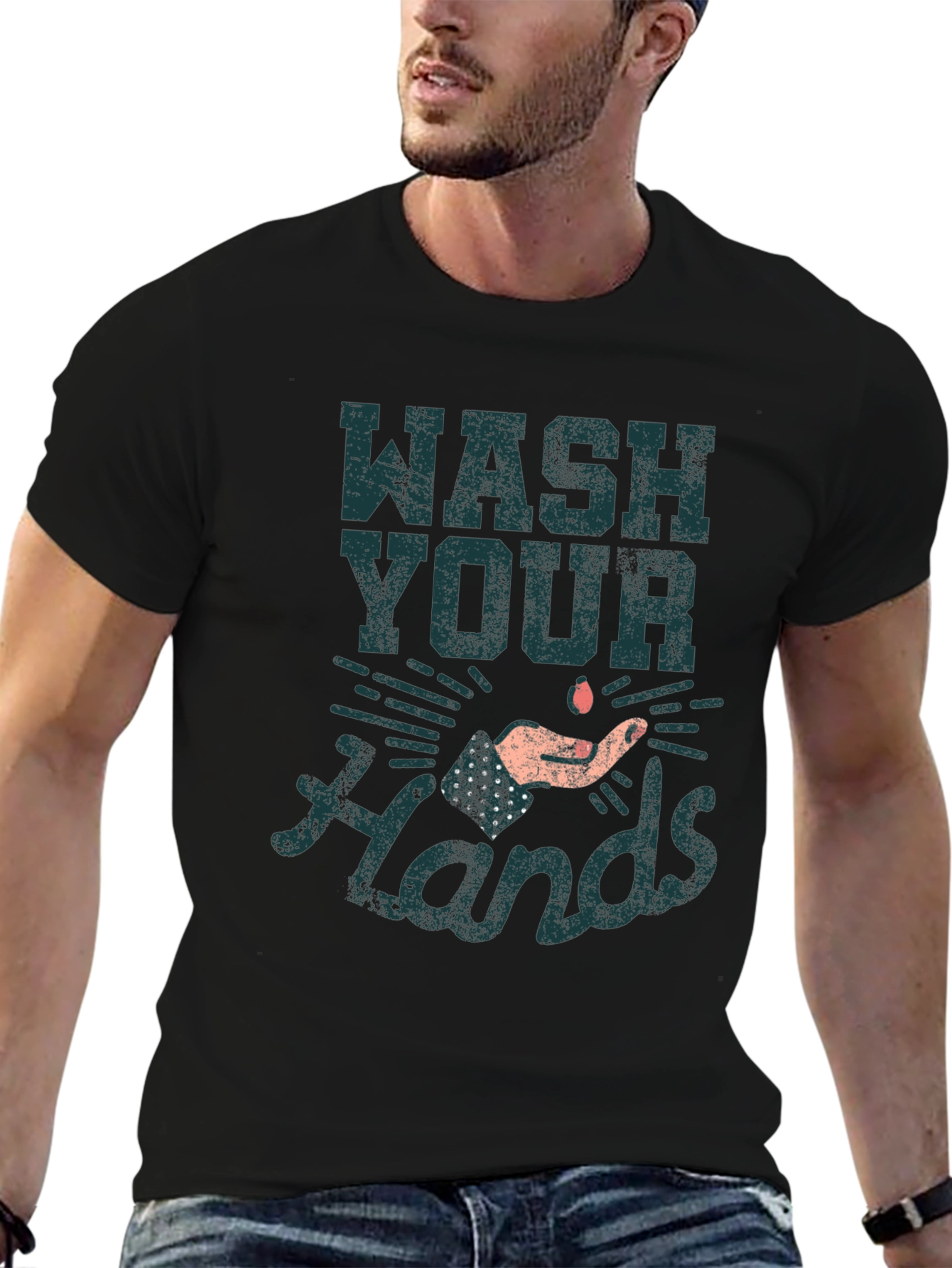 Wash Your Hands Graphic Print T-Shirt