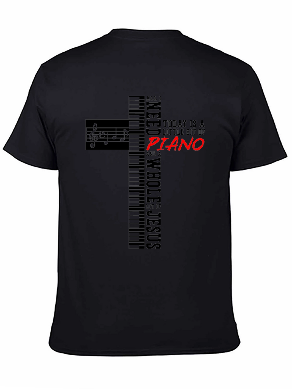 Piano and Jesus Graphic T-Shirt