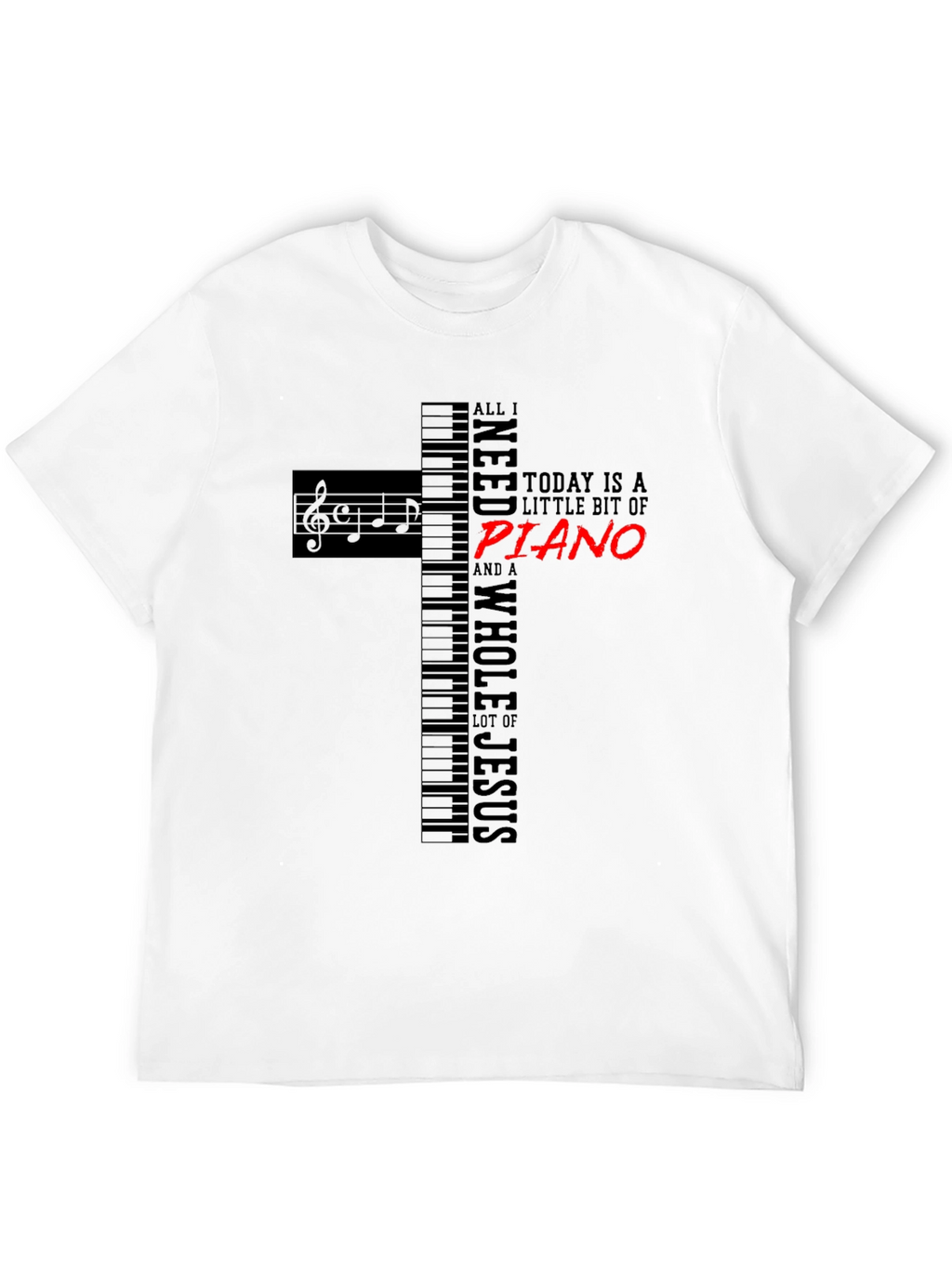 Piano and Jesus Graphic T-Shirt