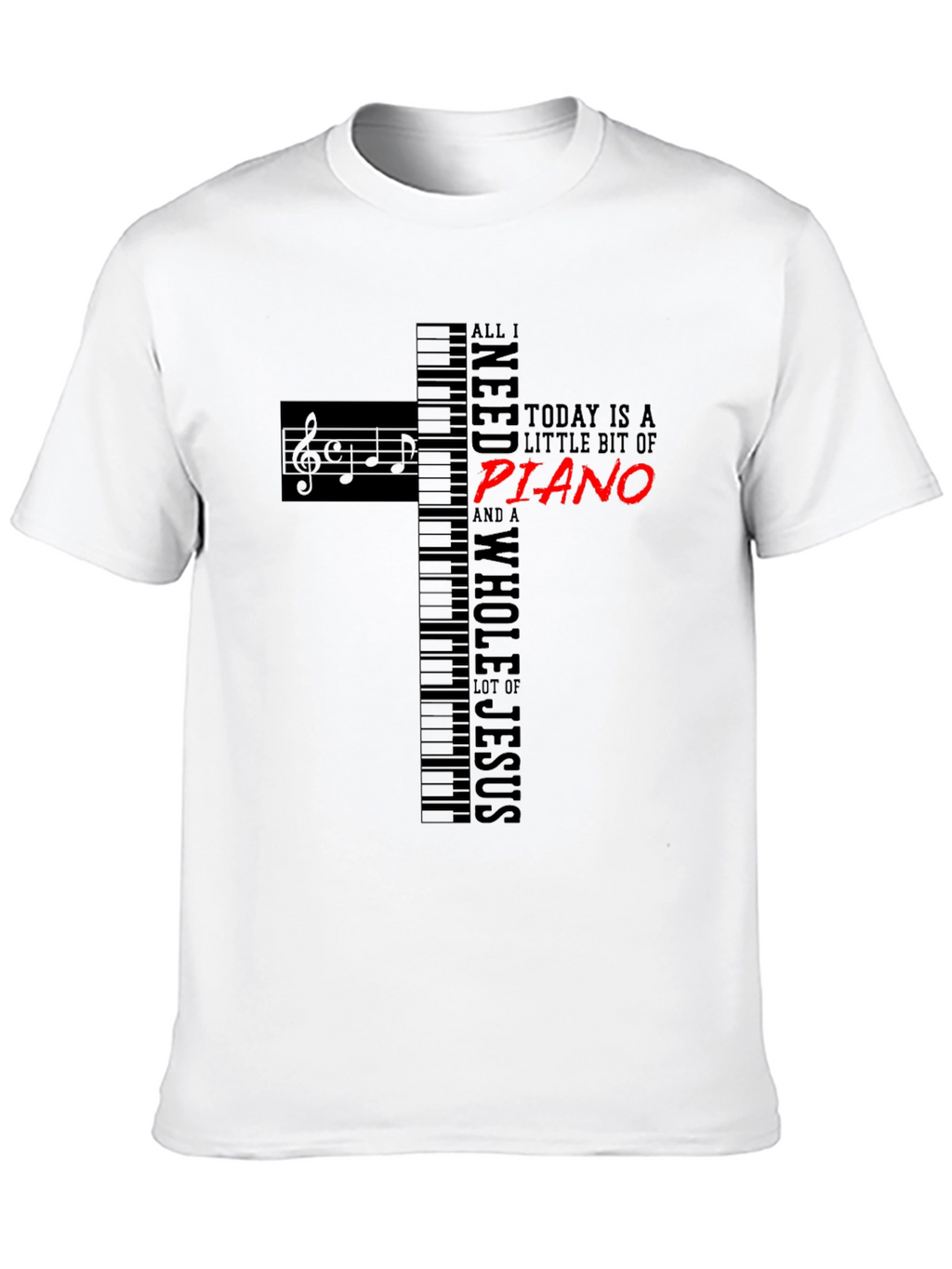 Piano and Jesus Graphic T-Shirt