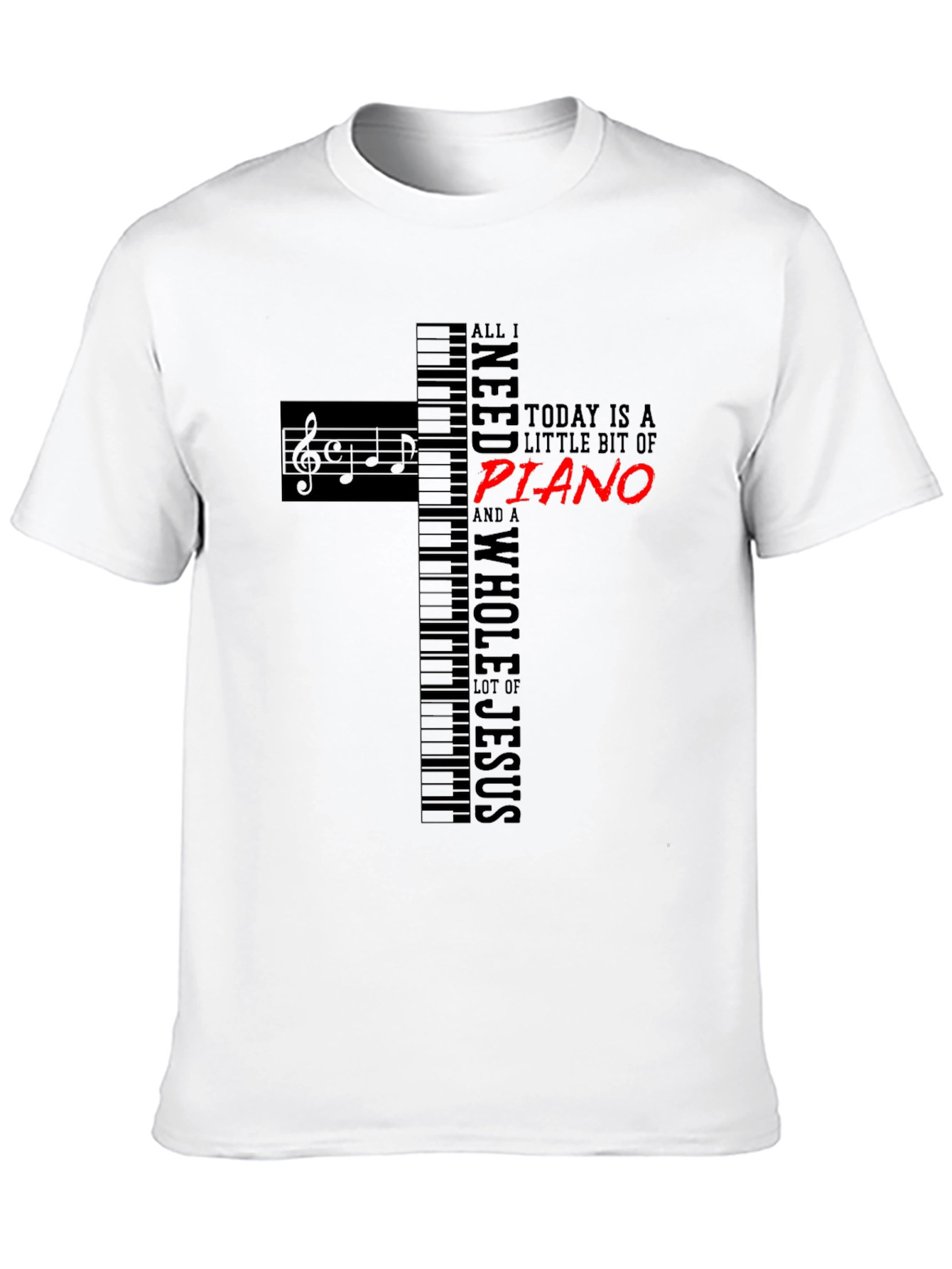 Piano and Jesus Graphic T-Shirt