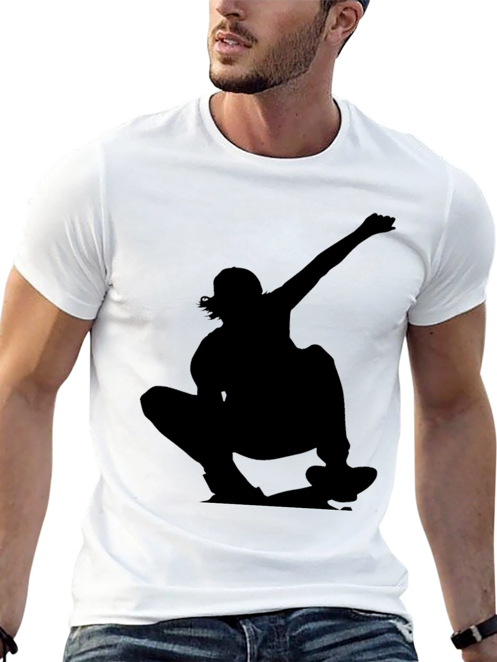 Skateboarder Silhouette Graphic Tee