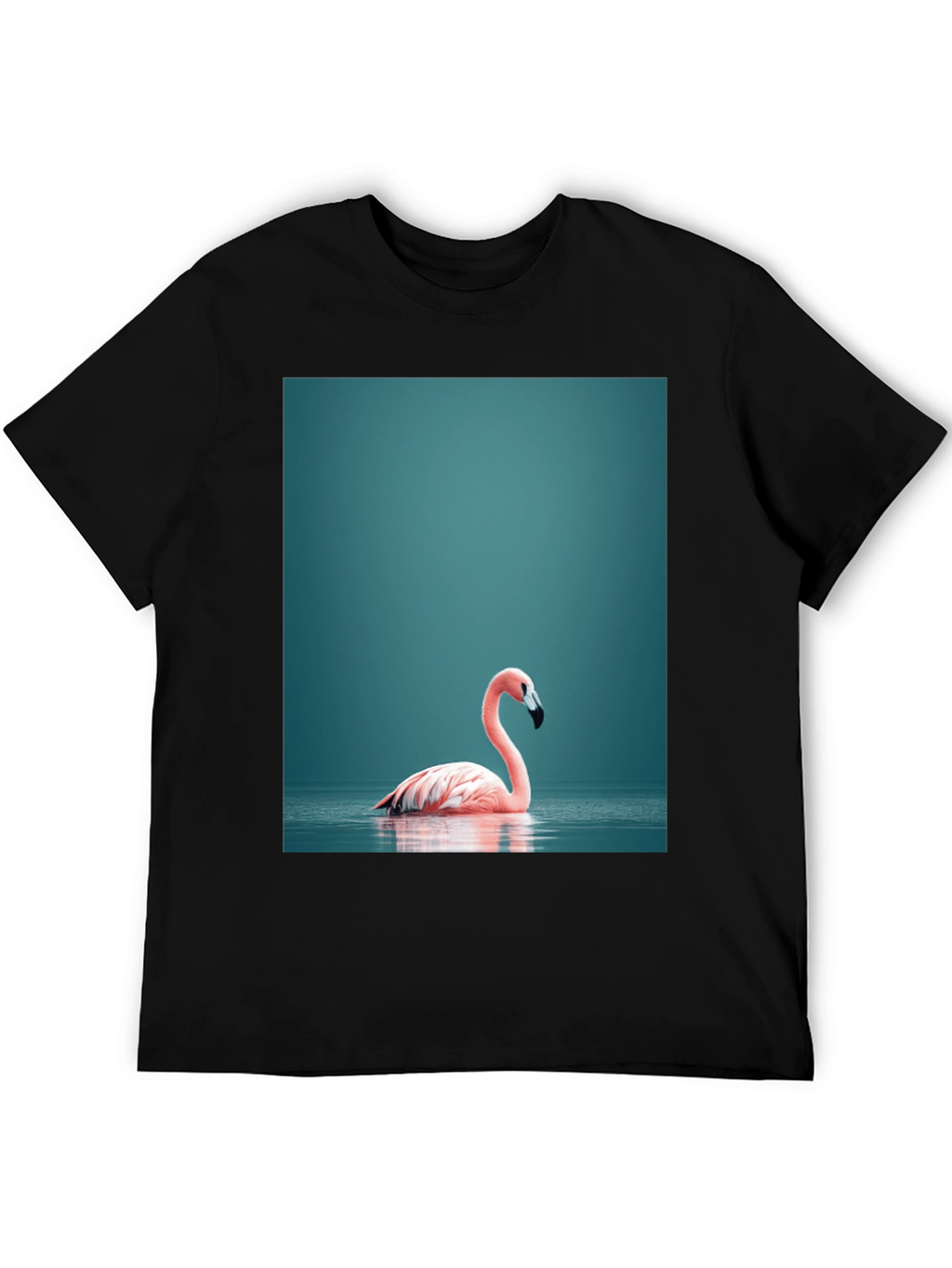 Flamingo Graphic Tee - Stylish Black Cotton T-Shirt