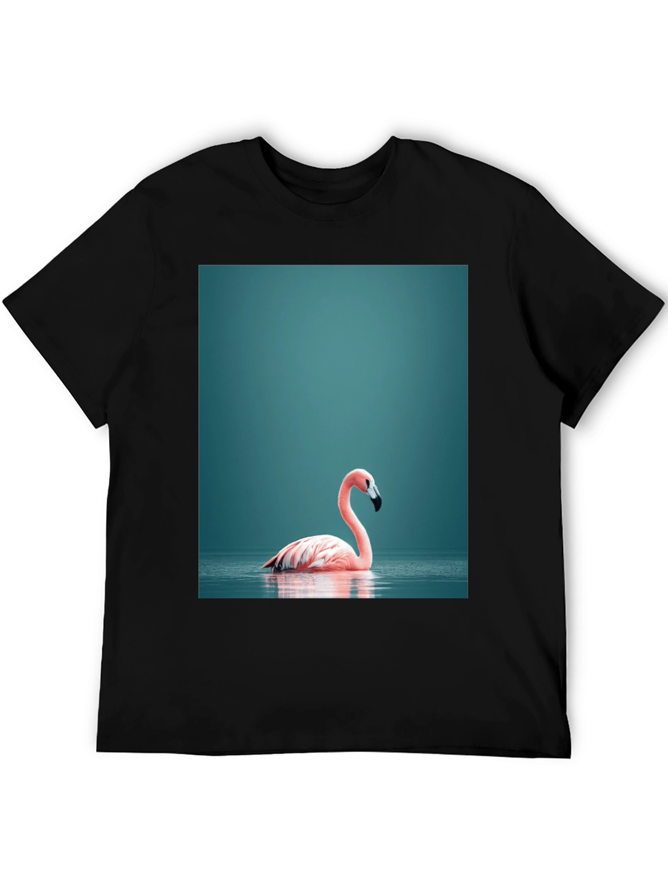 Flamingo Graphic Tee - Stylish Black Cotton T-Shirt