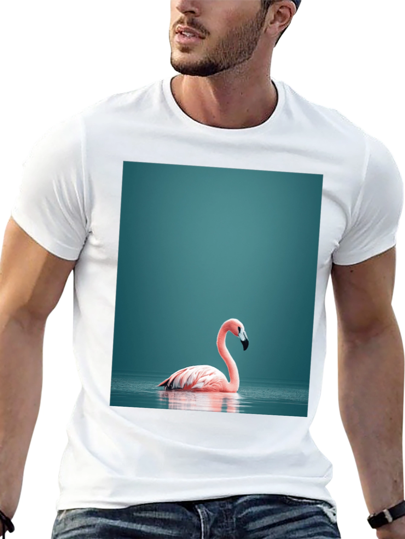 Flamingo Graphic Tee - Stylish Black Cotton T-Shirt