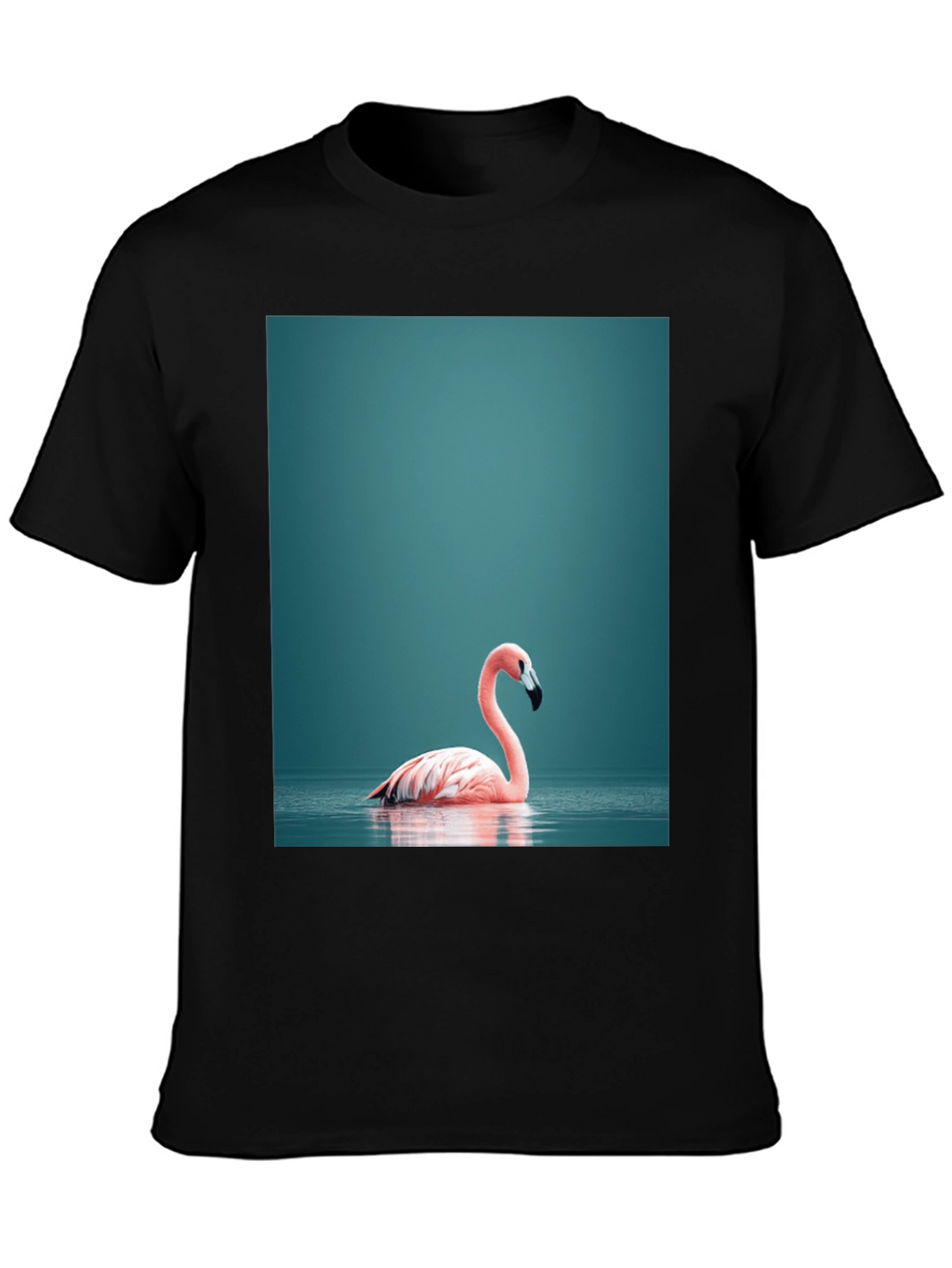 Flamingo Graphic Tee - Stylish Black Cotton T-Shirt