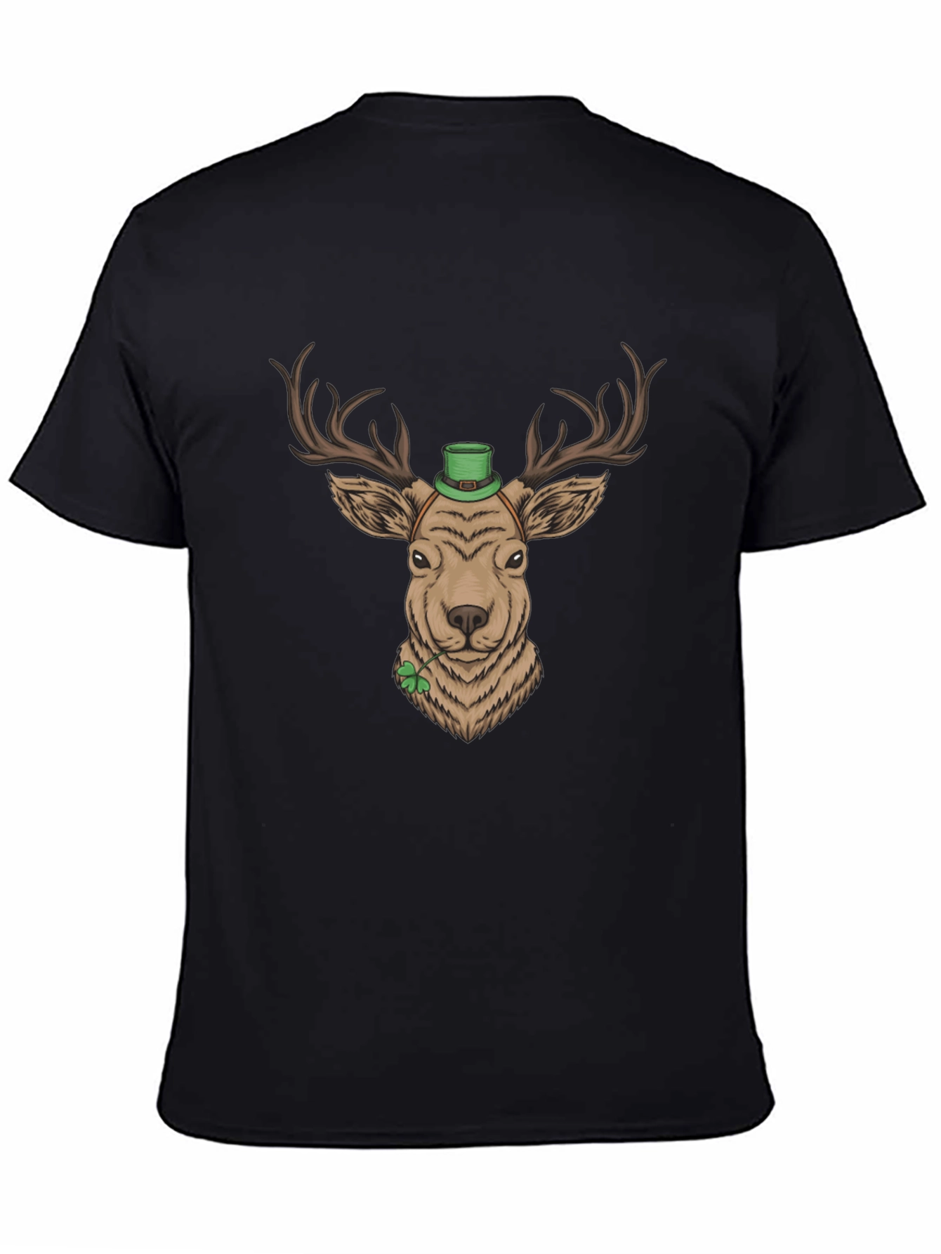 St. Patricks Day Deer Graphic Tee - Black