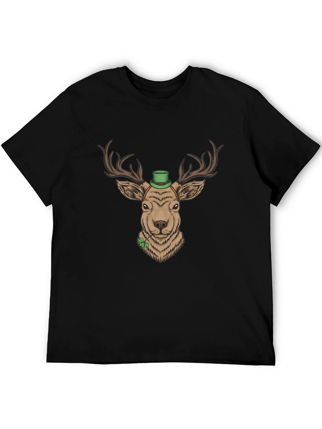 St. Patricks Day Deer Graphic Tee - Black
