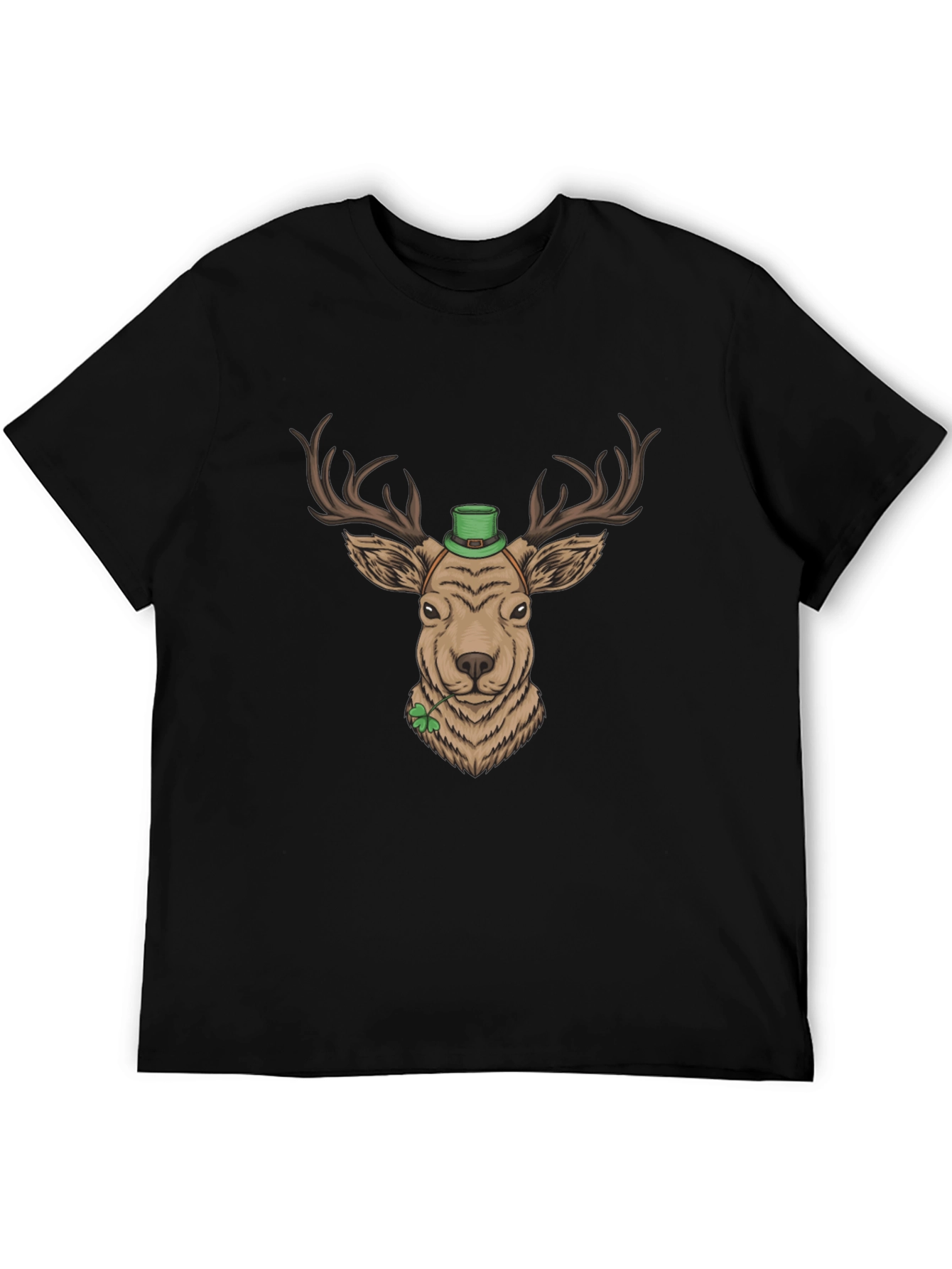 St. Patricks Day Deer Graphic Tee - Black