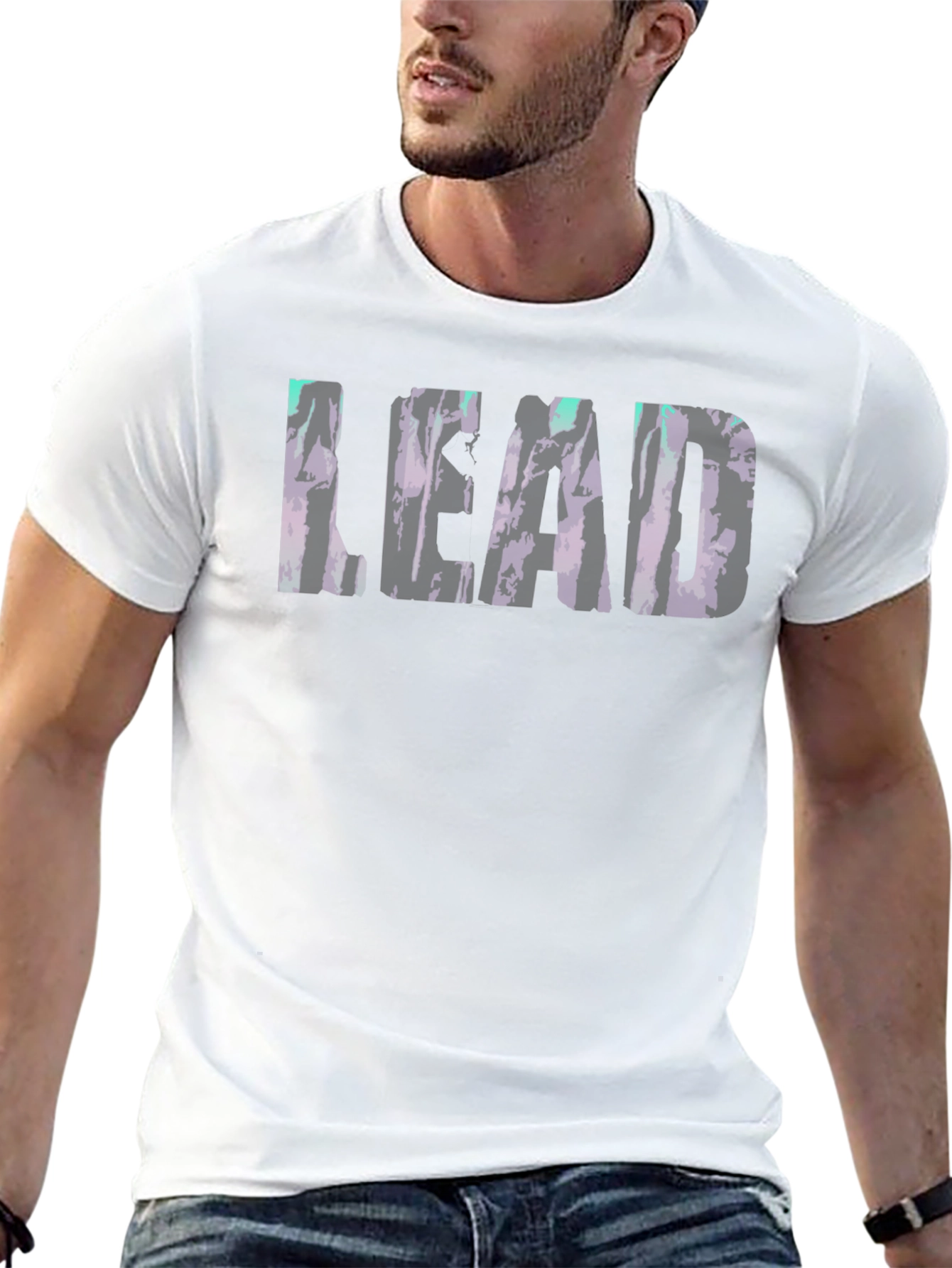 LEAD Graphic Print Black T-Shirt