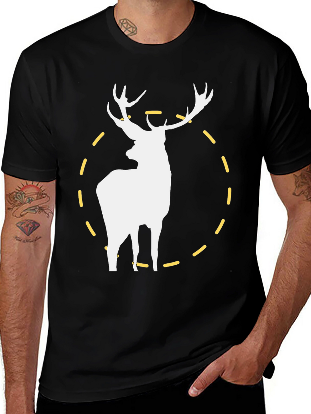 Deer Graphic Tee - Mens Black T-Shirt