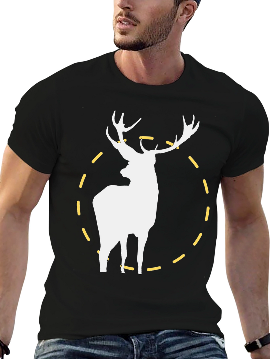 Deer Graphic Tee - Mens Black T-Shirt