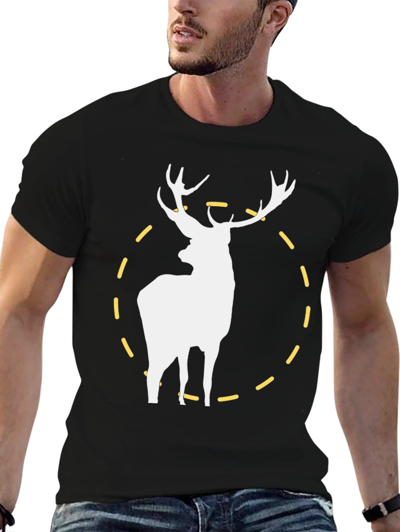 Deer Graphic Tee - Mens Black T-Shirt