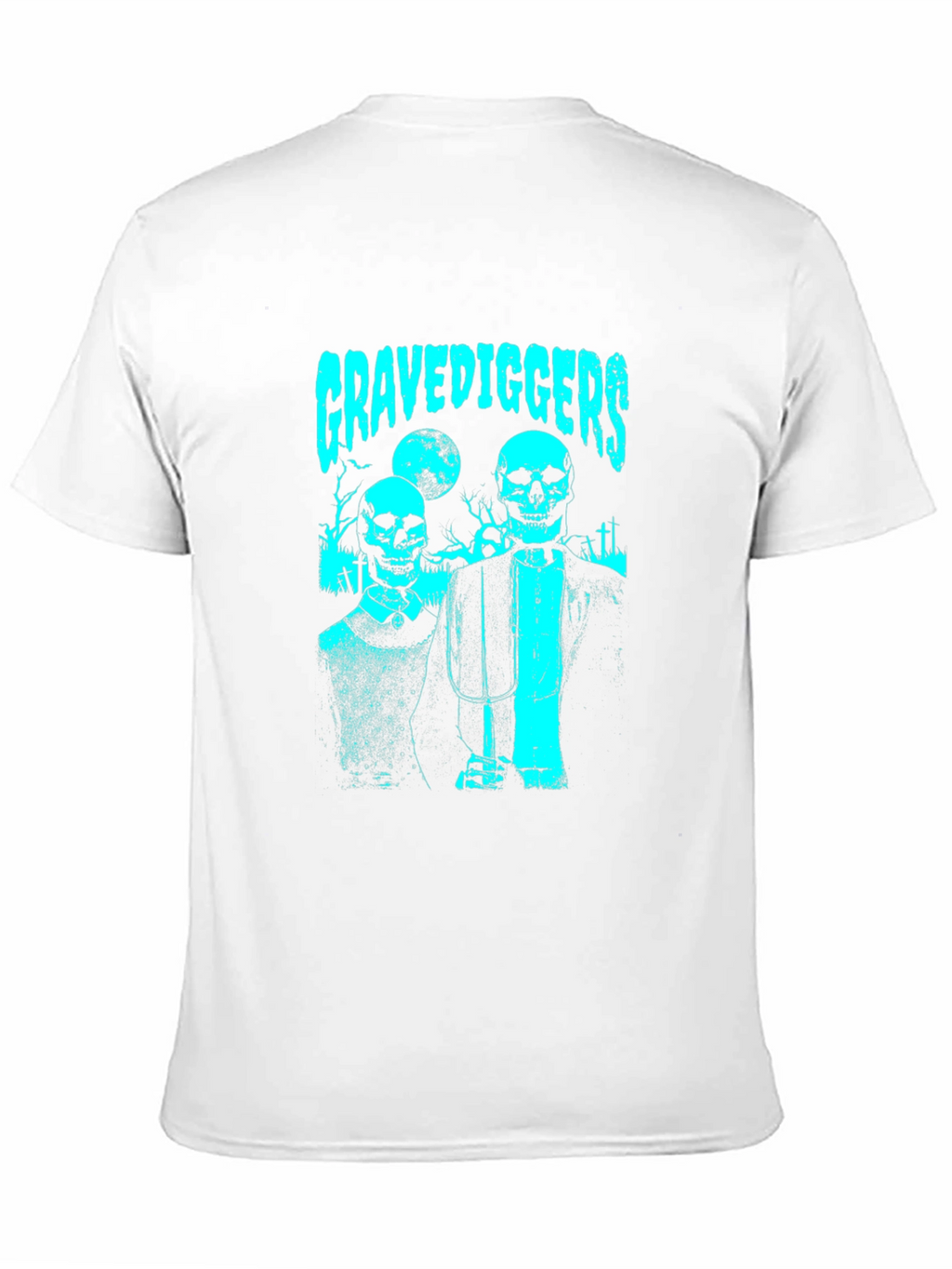 Gravediggers Skeleton Couple Graphic Black T-Shirt