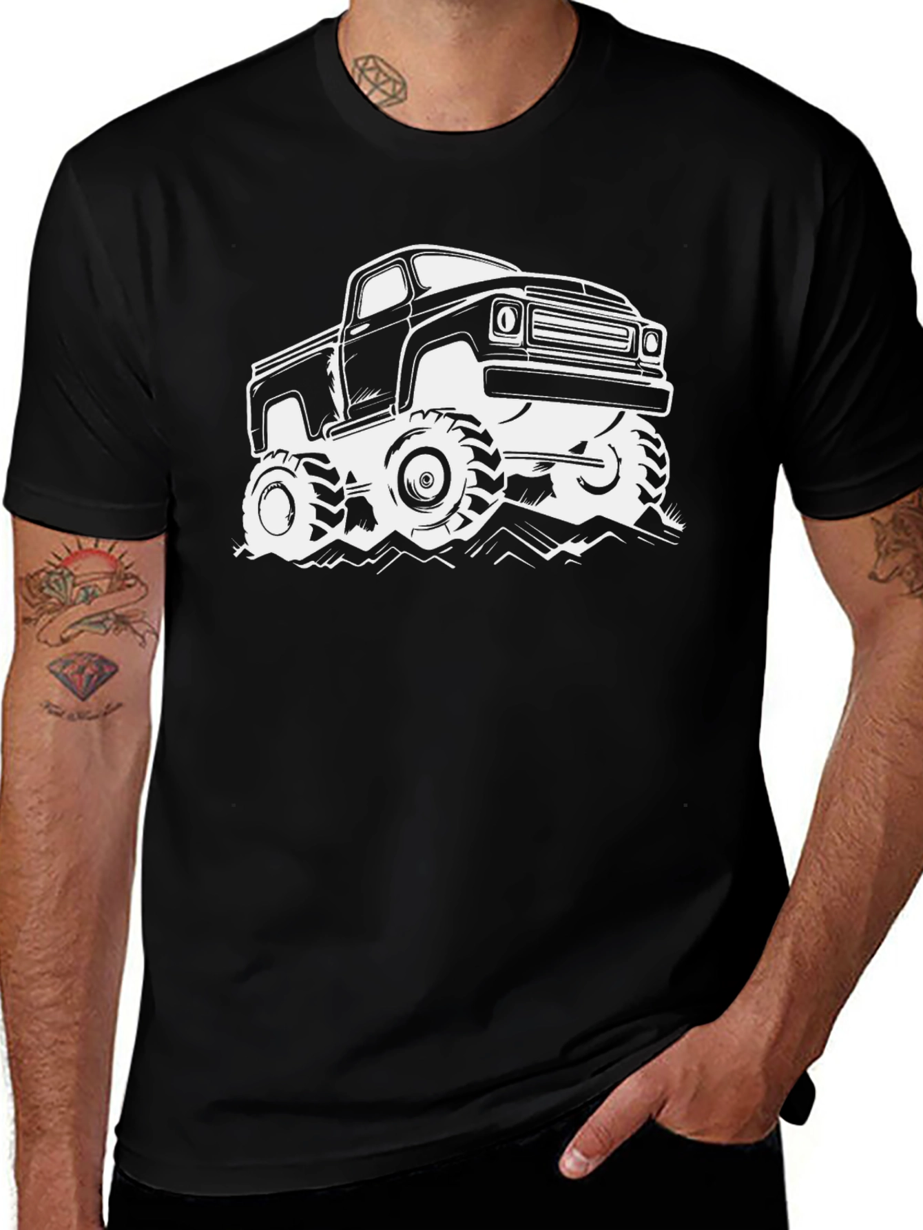 Monster Truck Graphic T-Shirt - Black
