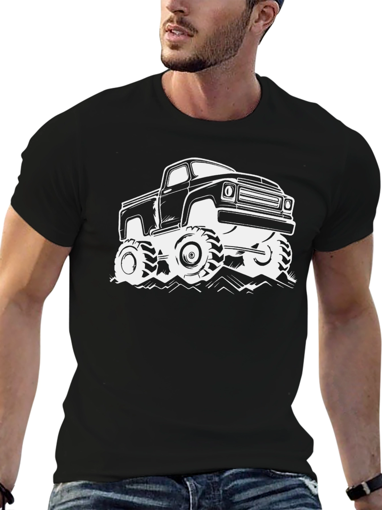 Monster Truck Graphic T-Shirt - Black