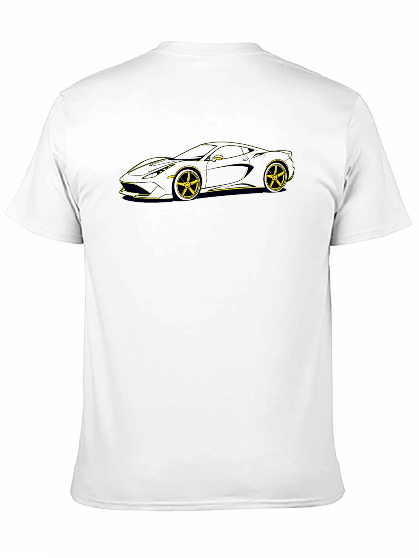 Sleek Car Outline Black T-Shirt