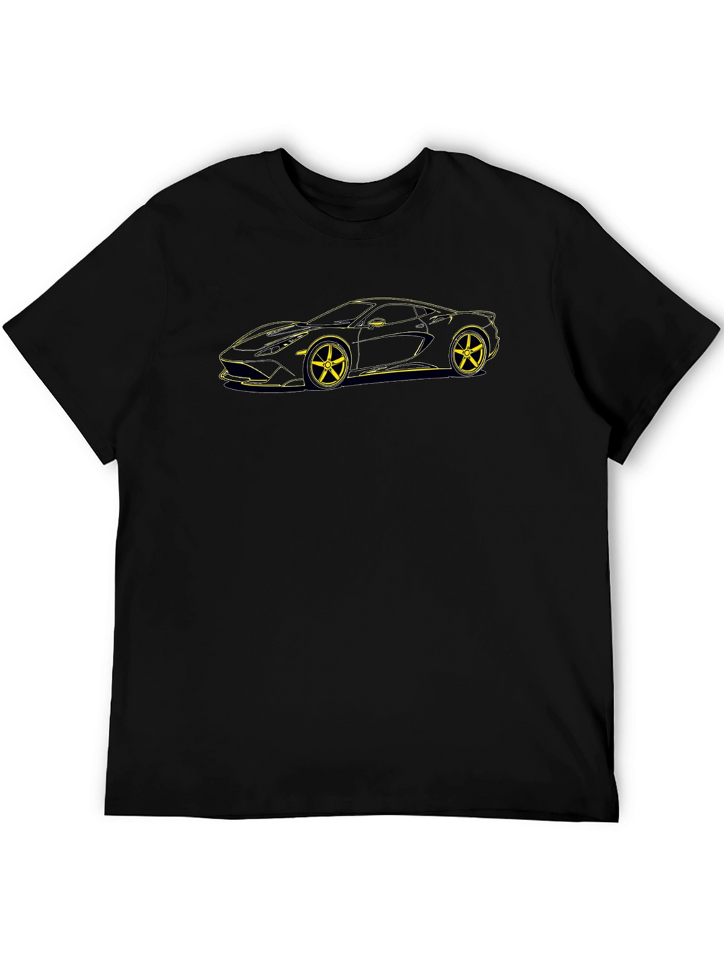 Sleek Car Outline Black T-Shirt