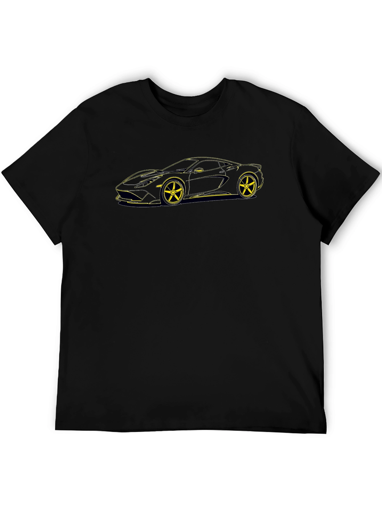Sleek Car Outline Black T-Shirt