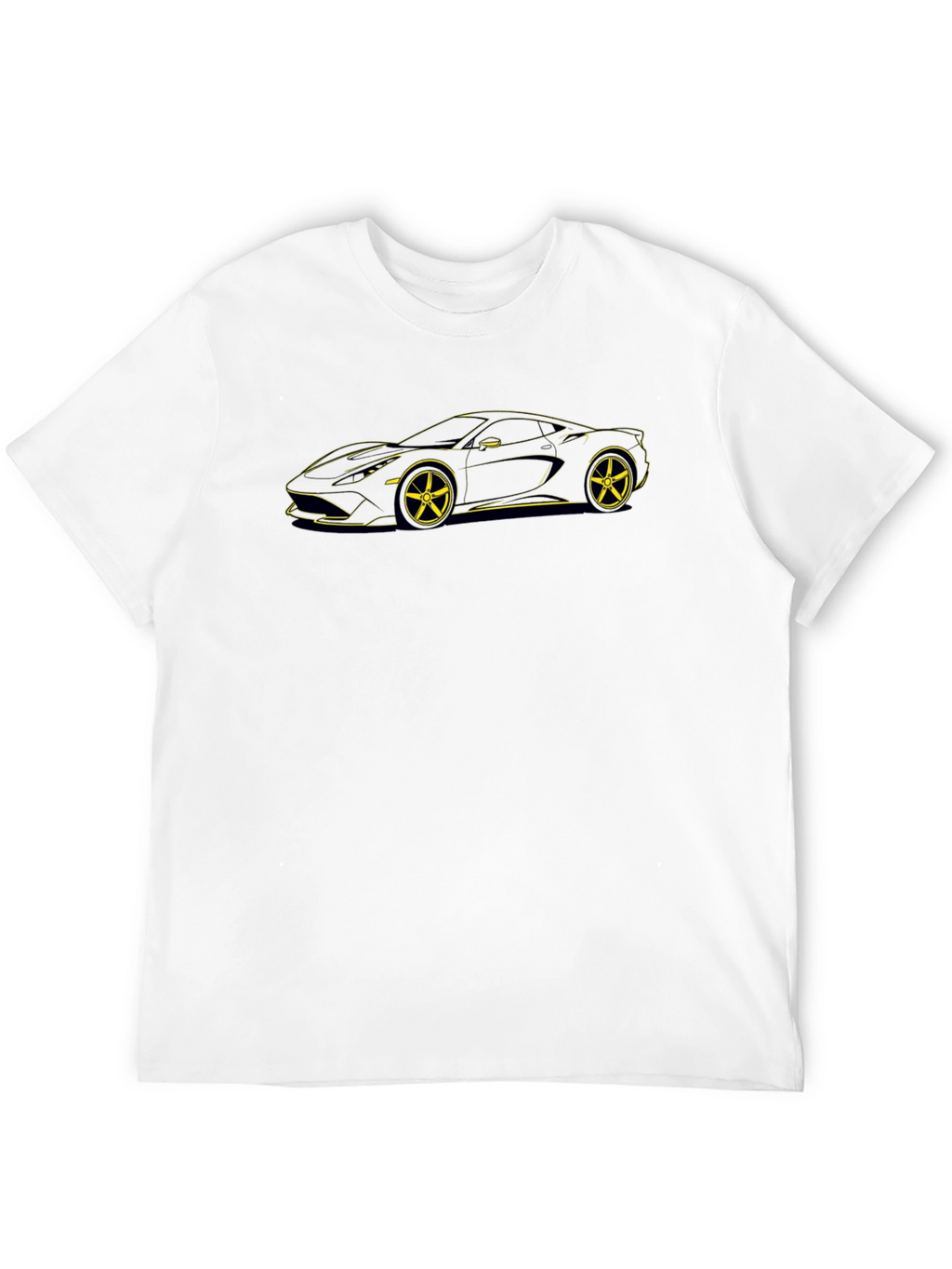 Sleek Car Outline Black T-Shirt