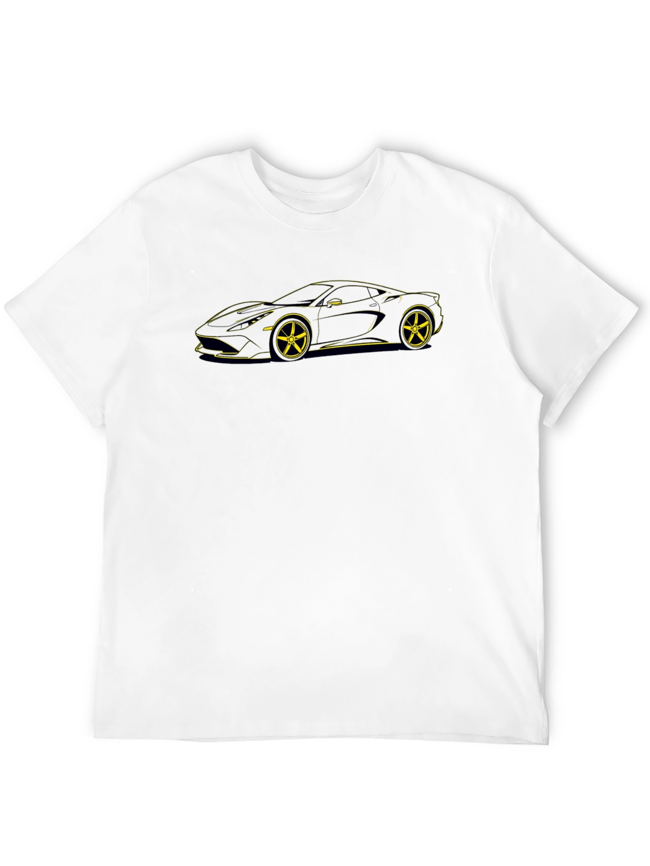 Sleek Car Outline Black T-Shirt