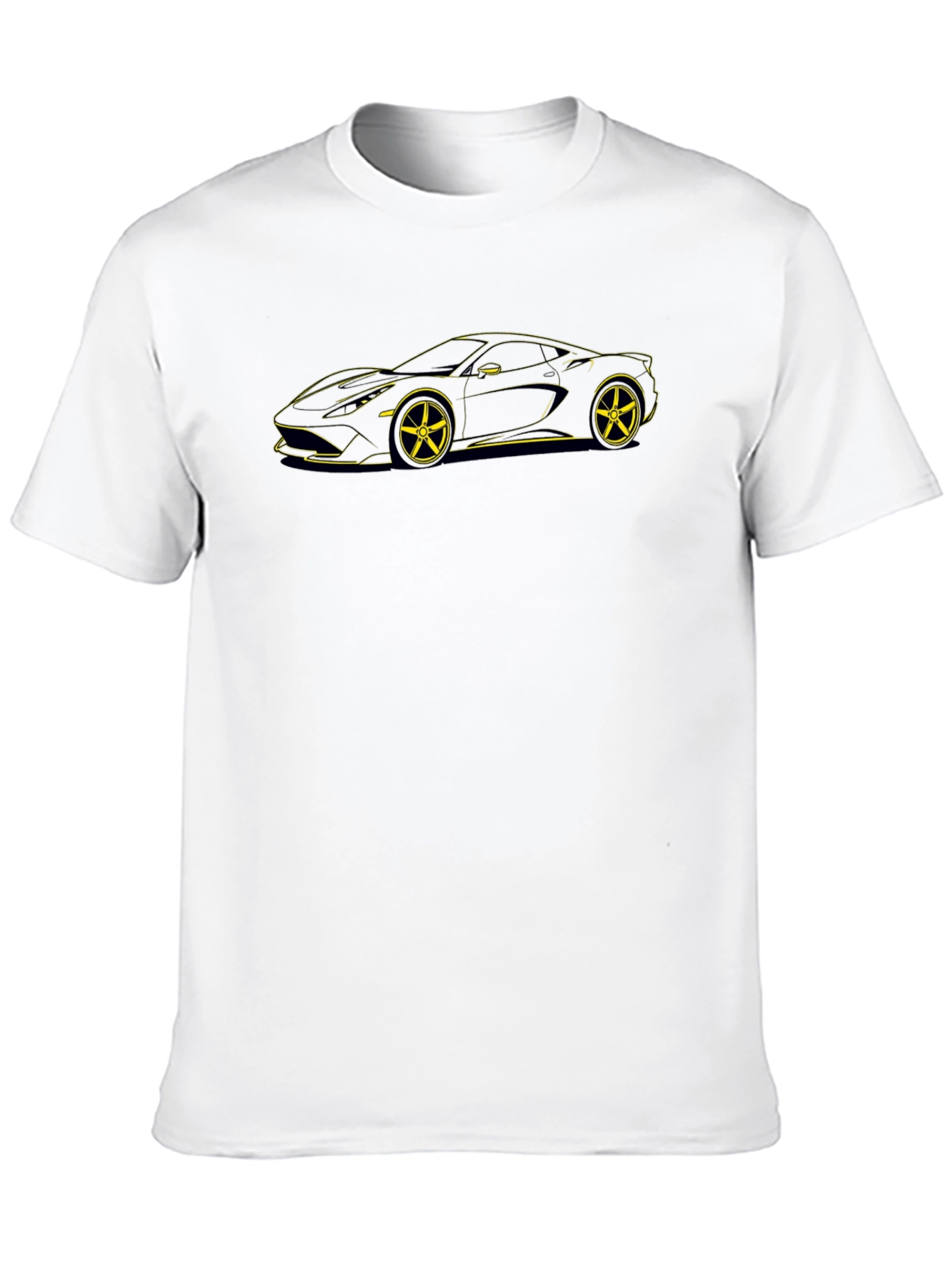 Sleek Car Outline Black T-Shirt