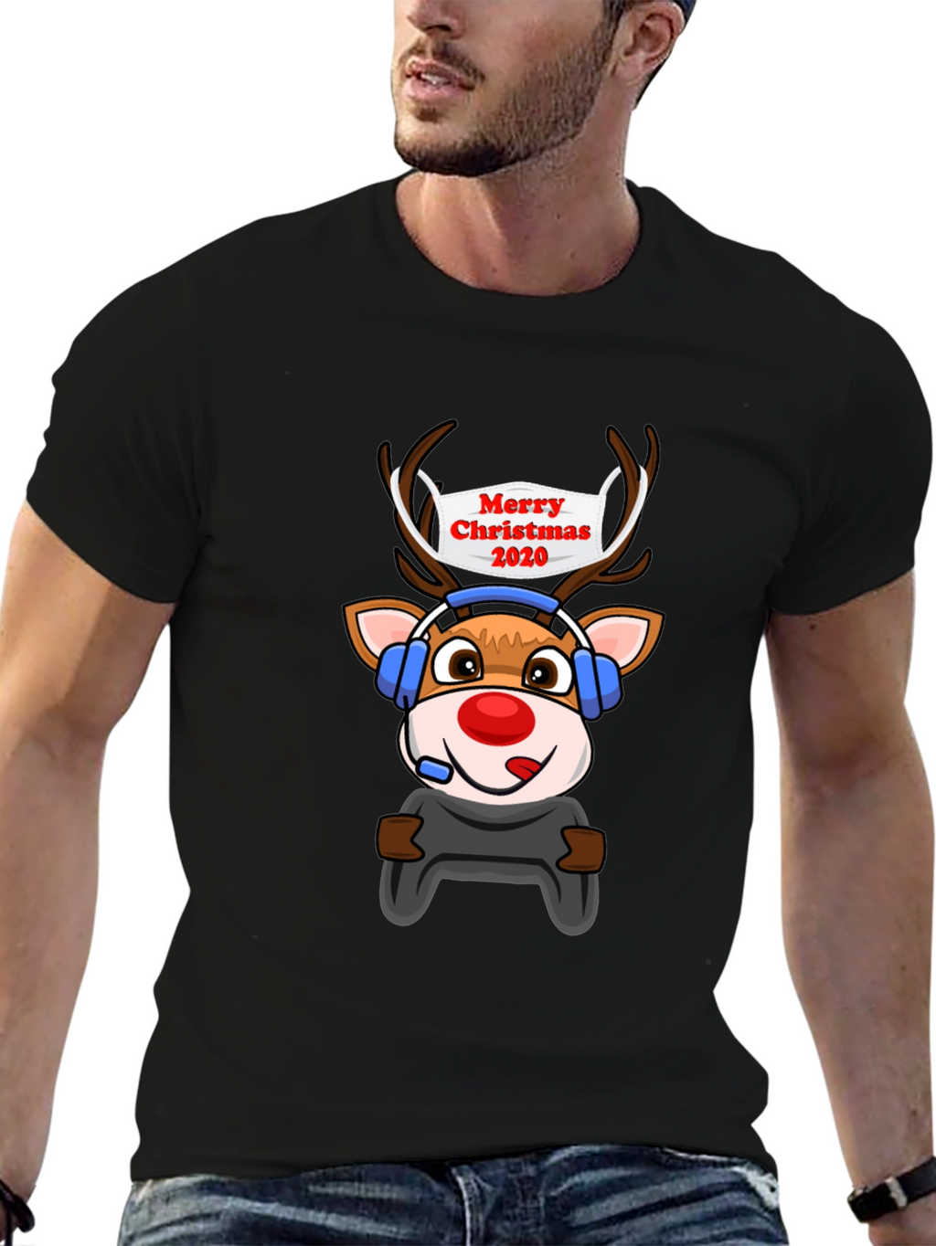 Merry Christmas 2020 Gaming Reindeer T-Shirt